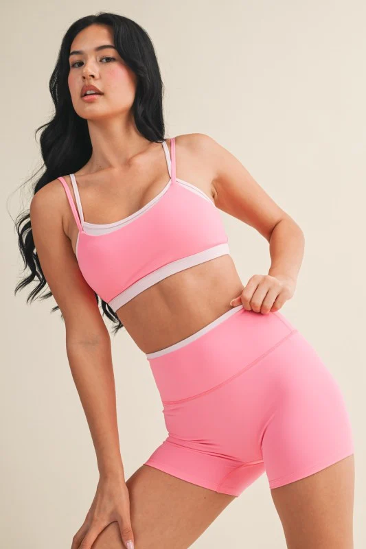 Layered Sports Bra (Hot Pink) - Image 5