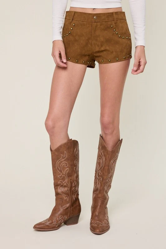 Leather Suede Micro Shorts - Image 5