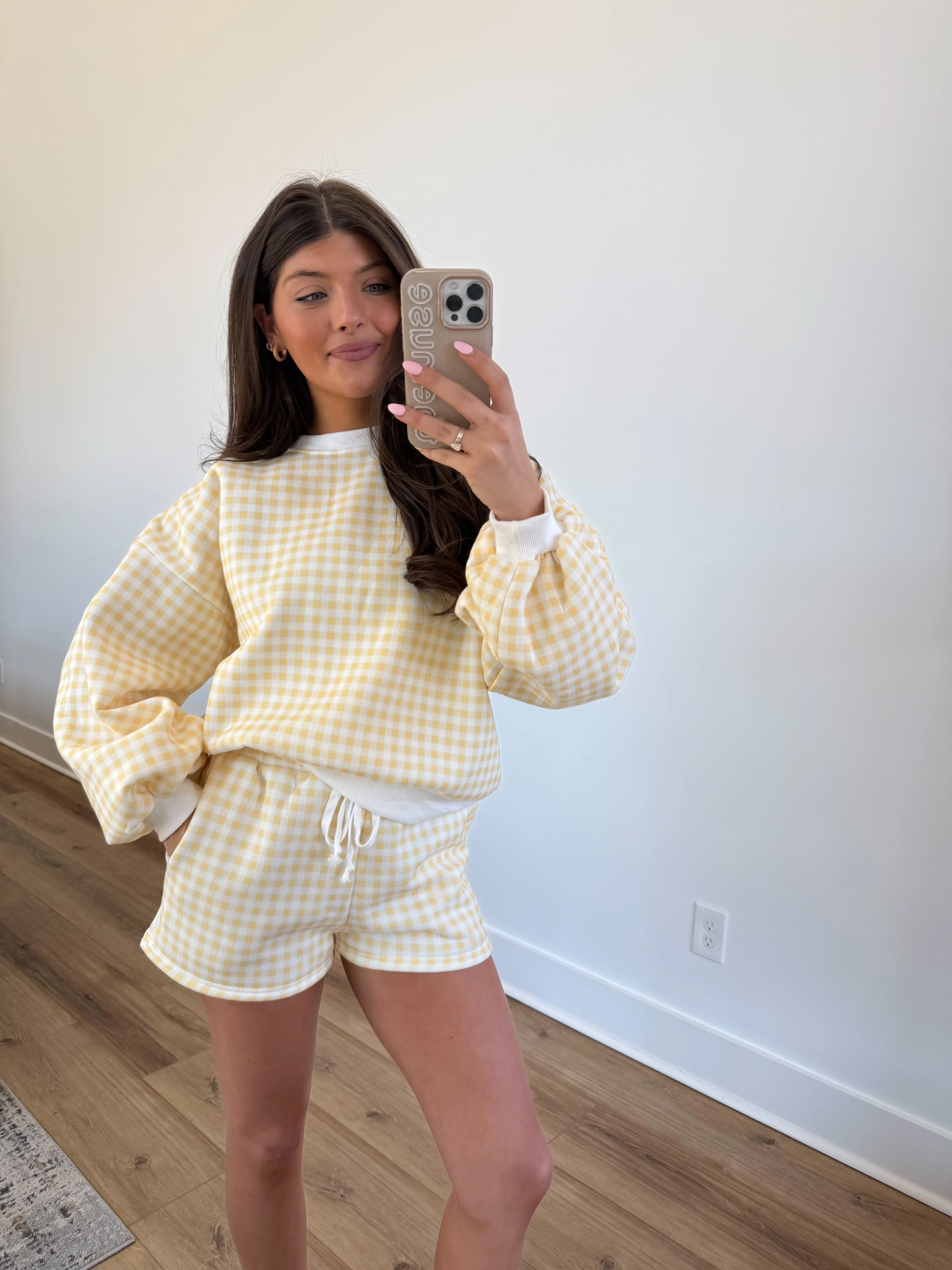 Lemon Gingham Lounge Set