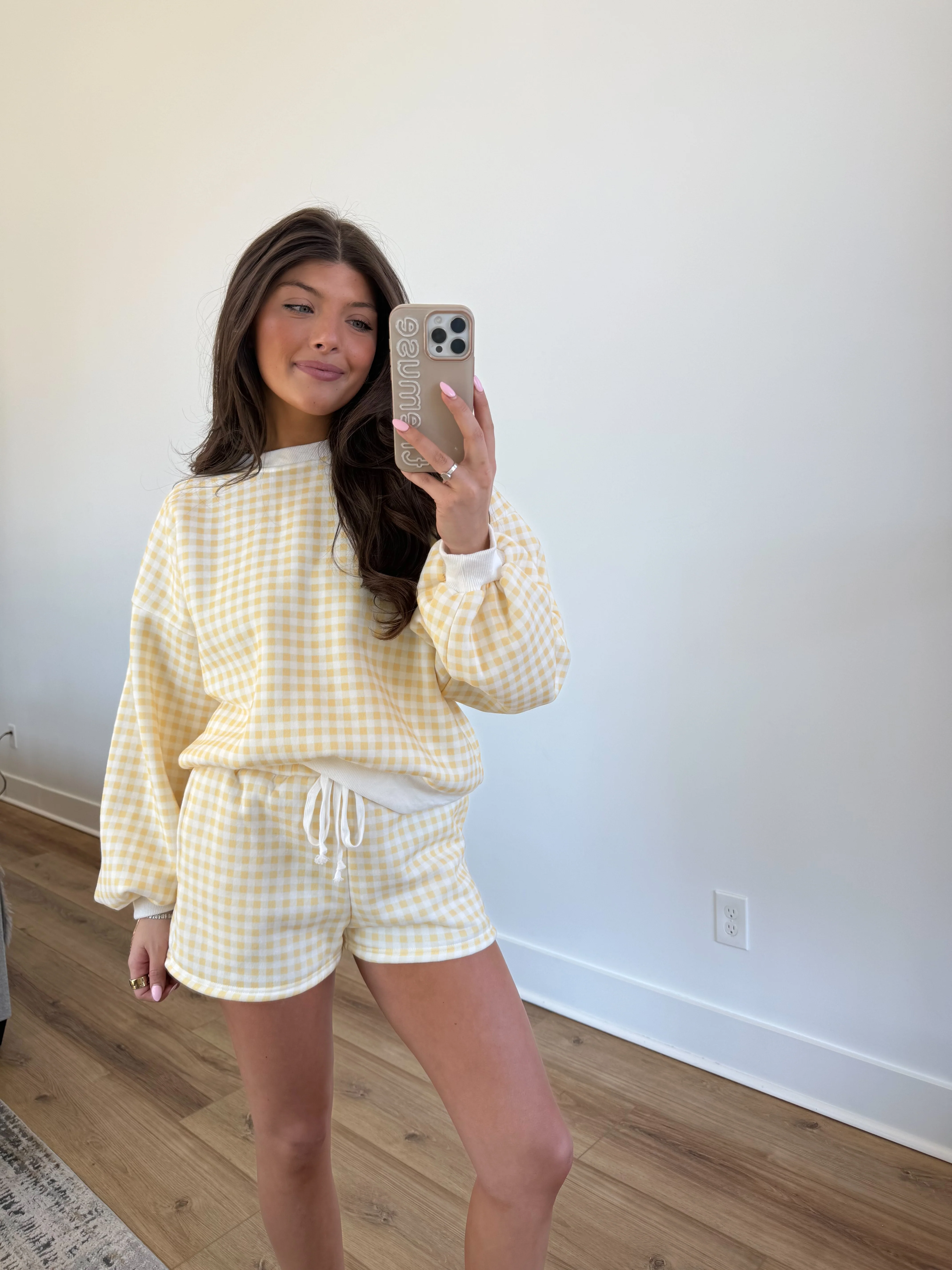 Lemon Gingham Lounge Set - Image 3