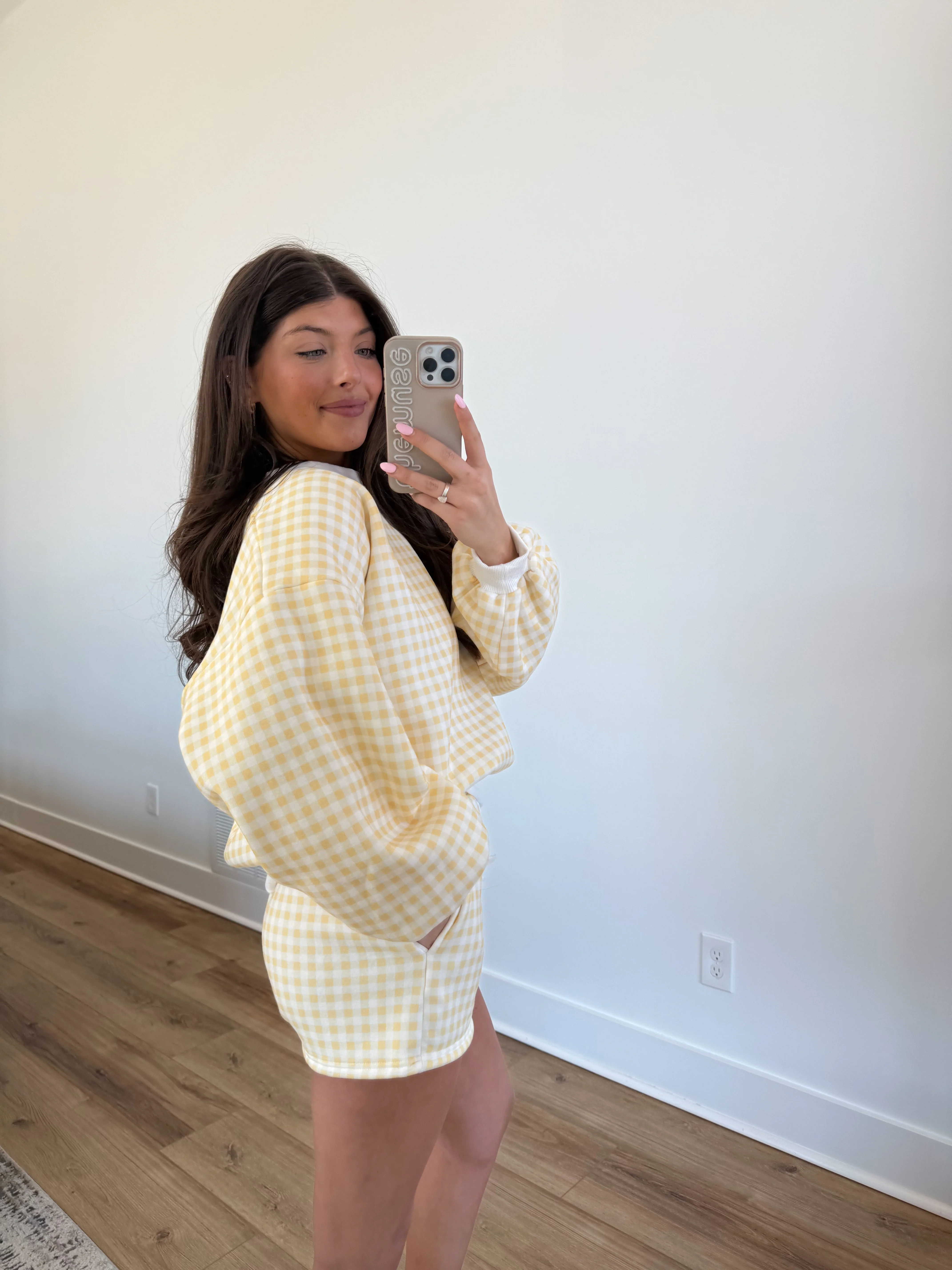 Lemon Gingham Lounge Set - Image 4