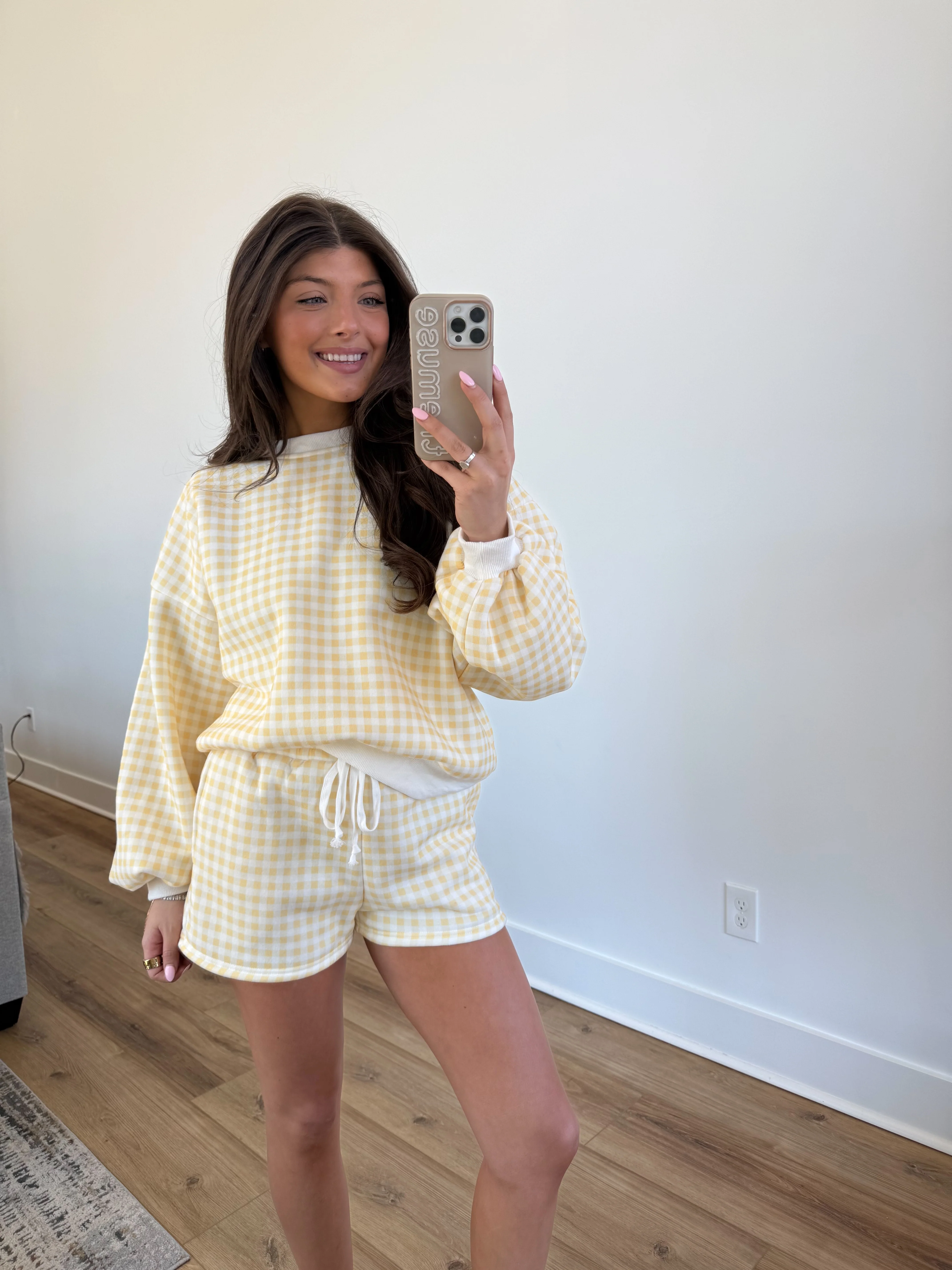 Lemon Gingham Lounge Set - Image 5