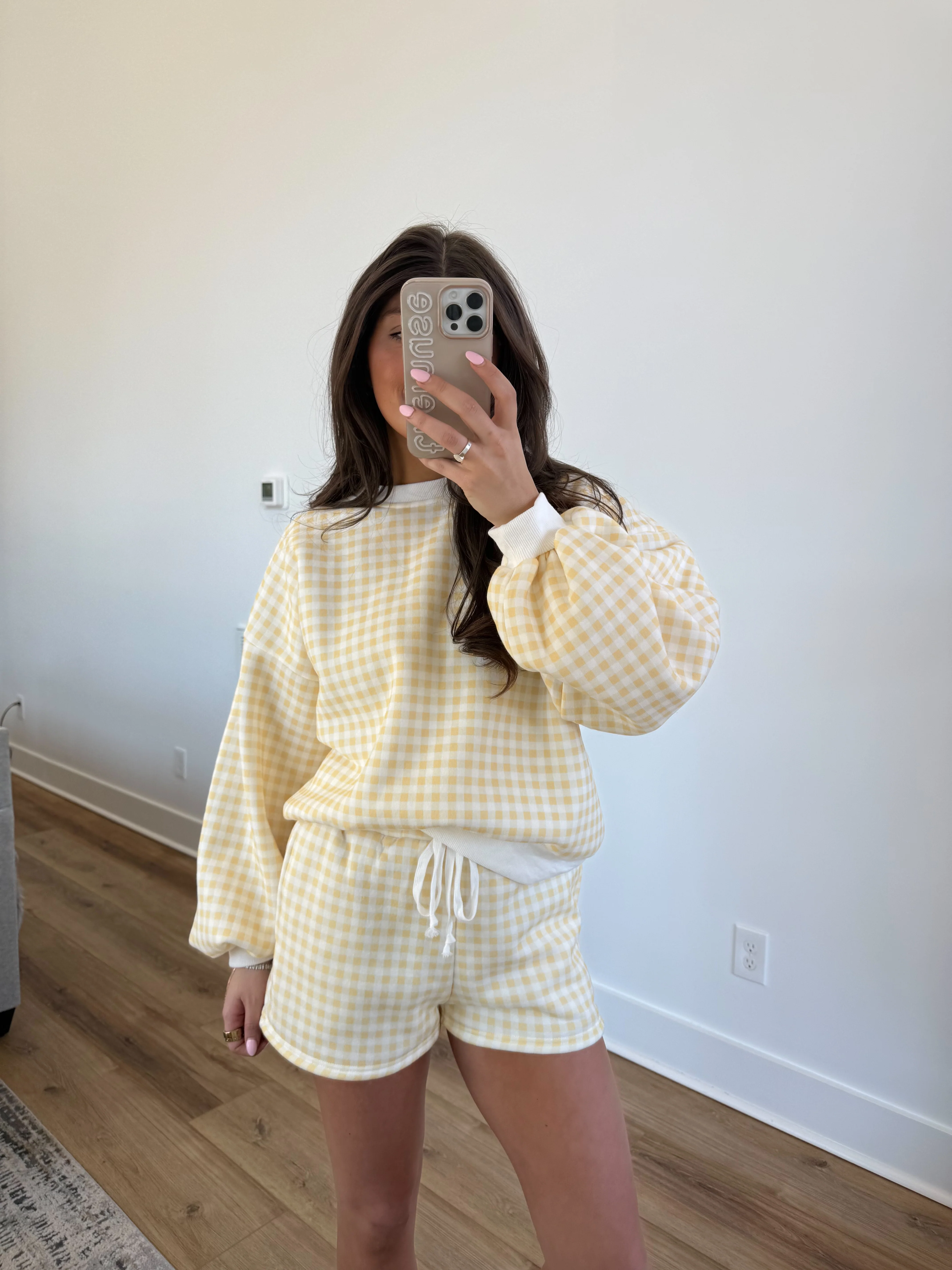 Lemon Gingham Lounge Set - Image 6