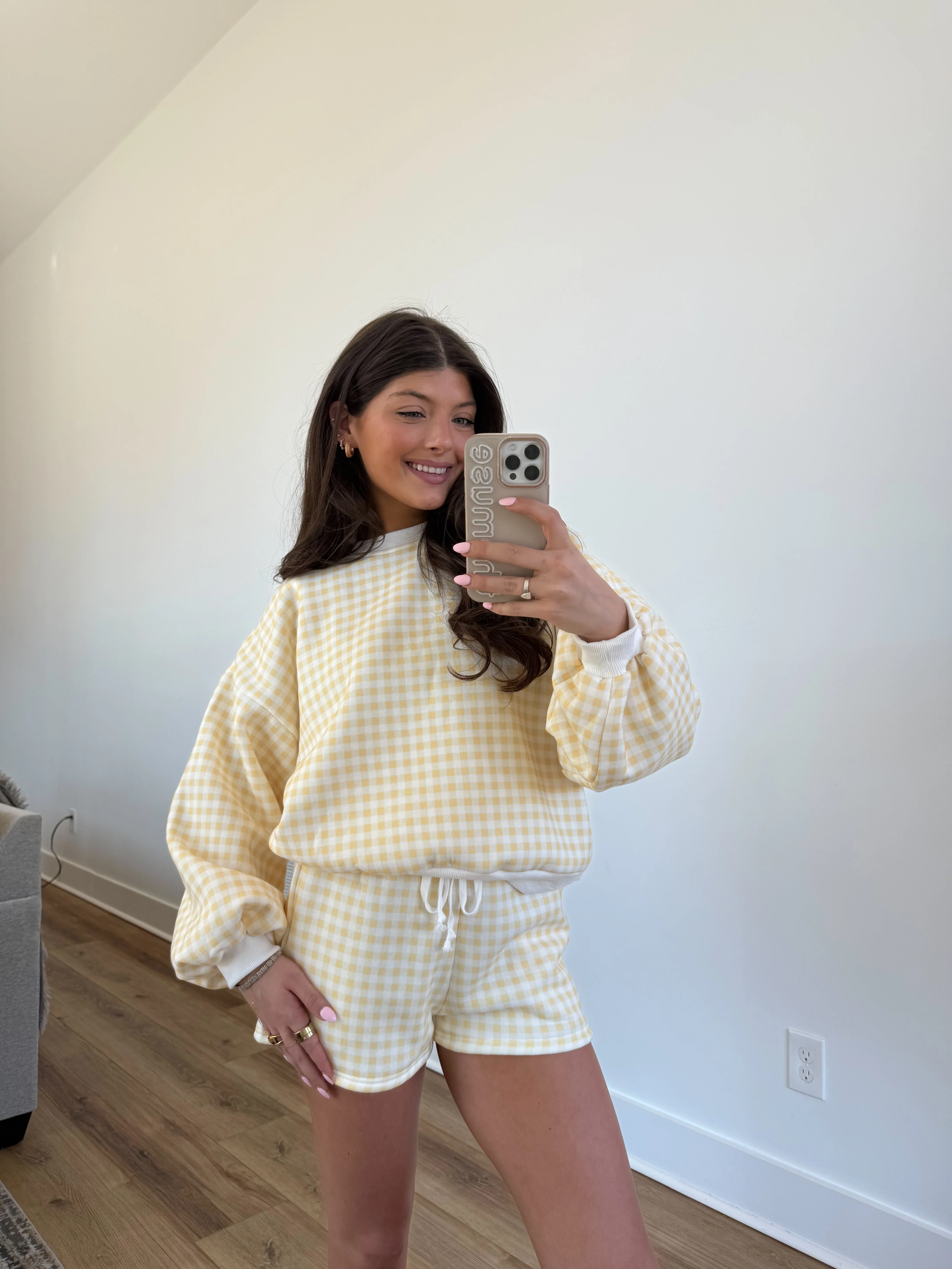 Lemon Gingham Lounge Set - Image 8