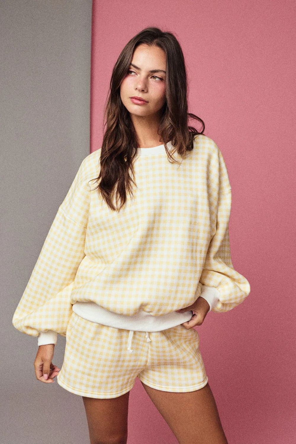 Lemon Gingham Lounge Set - Image 9