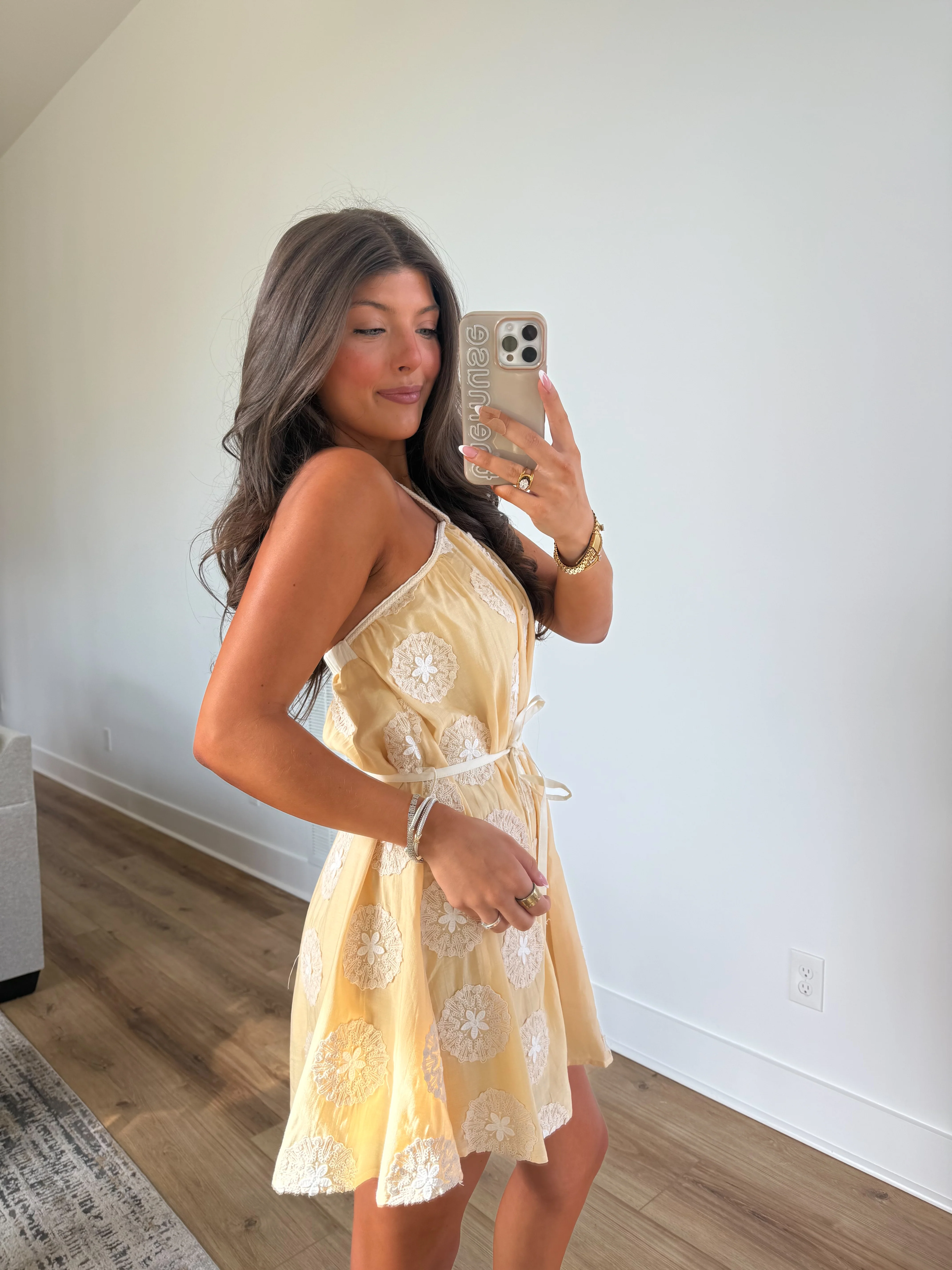 Lemon Lace Halter Mini - Image 2