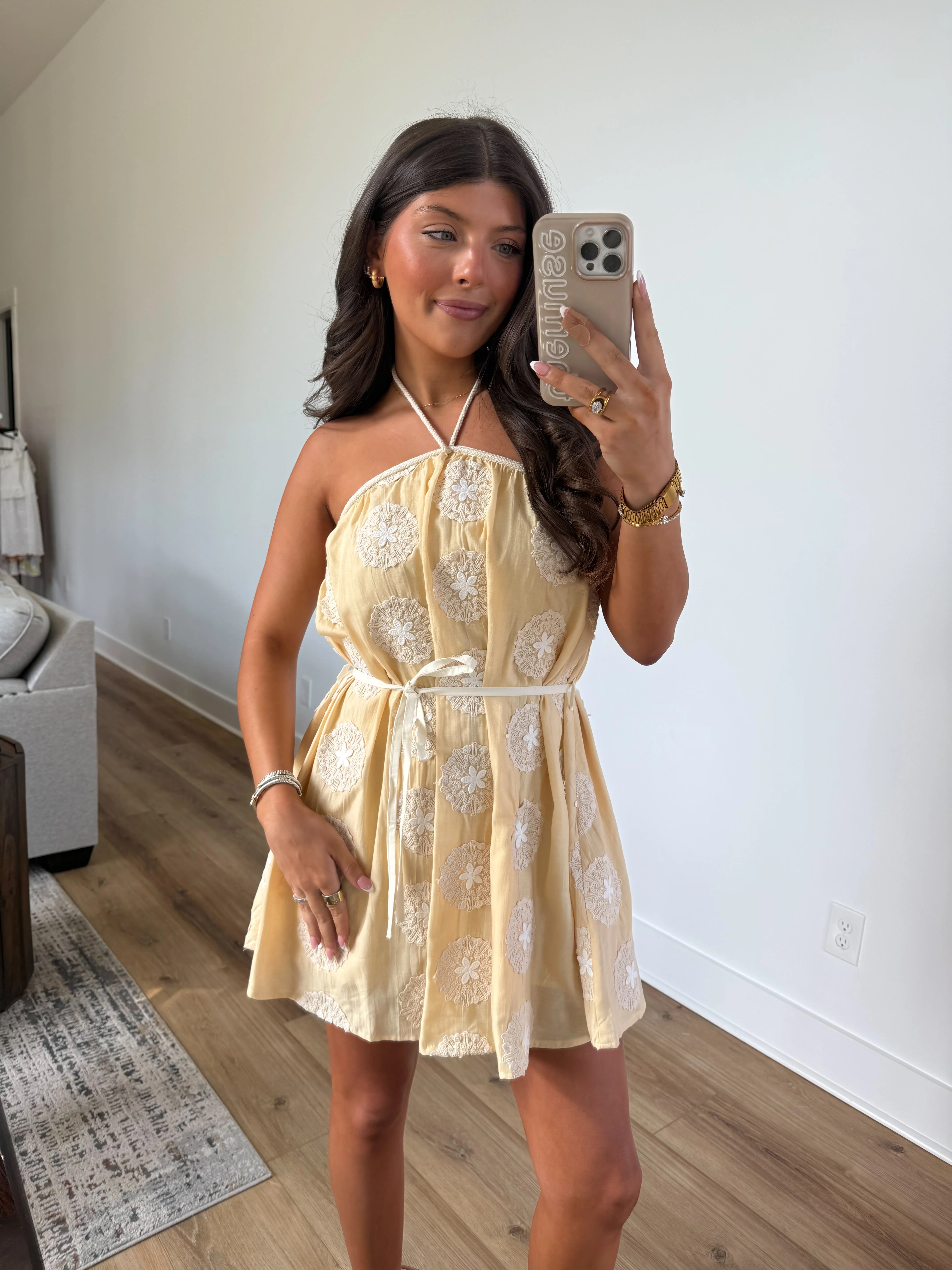 Lemon Lace Halter Mini - Image 3