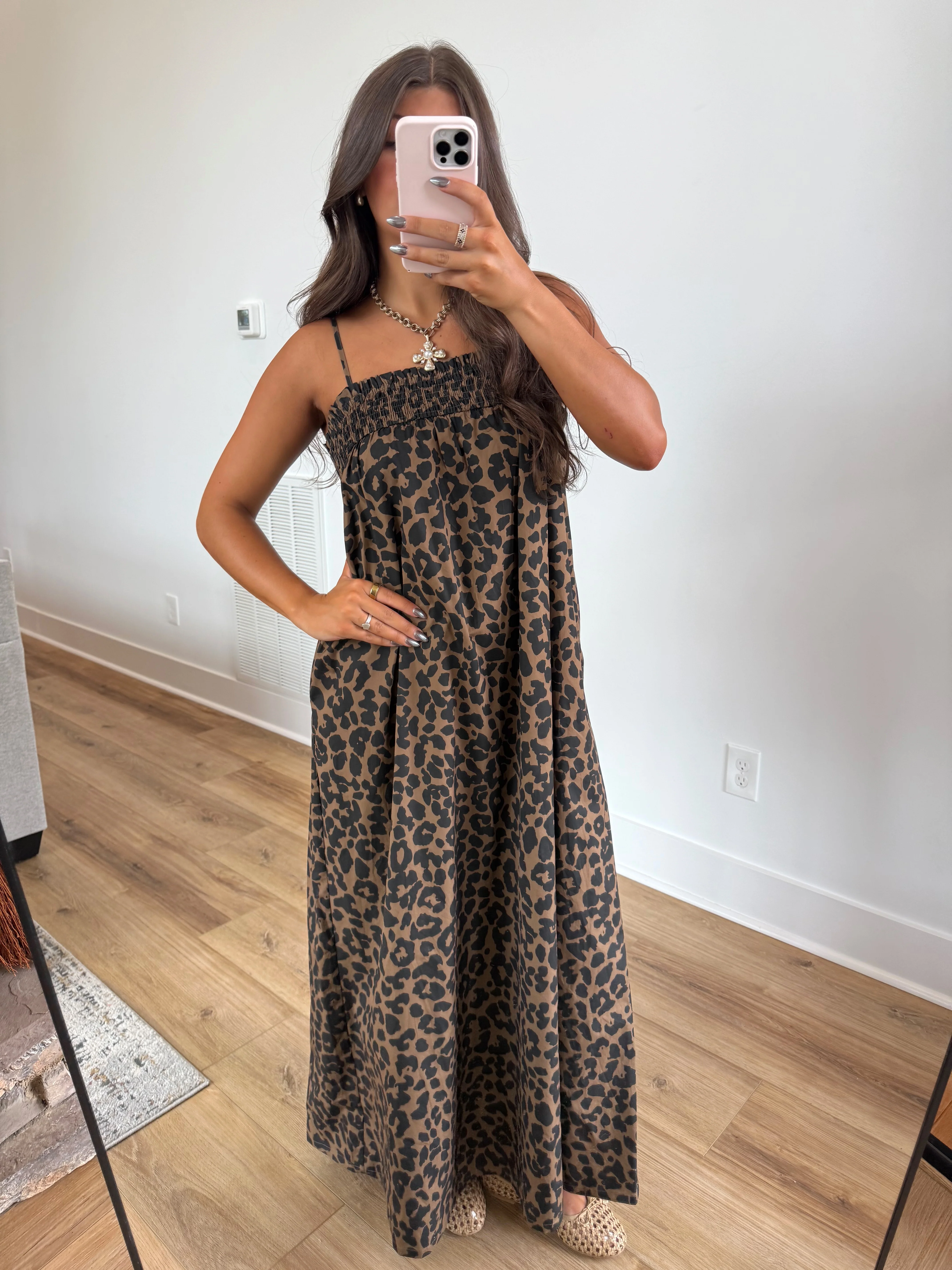 Leopard Smocked Top Maxi - Image 2