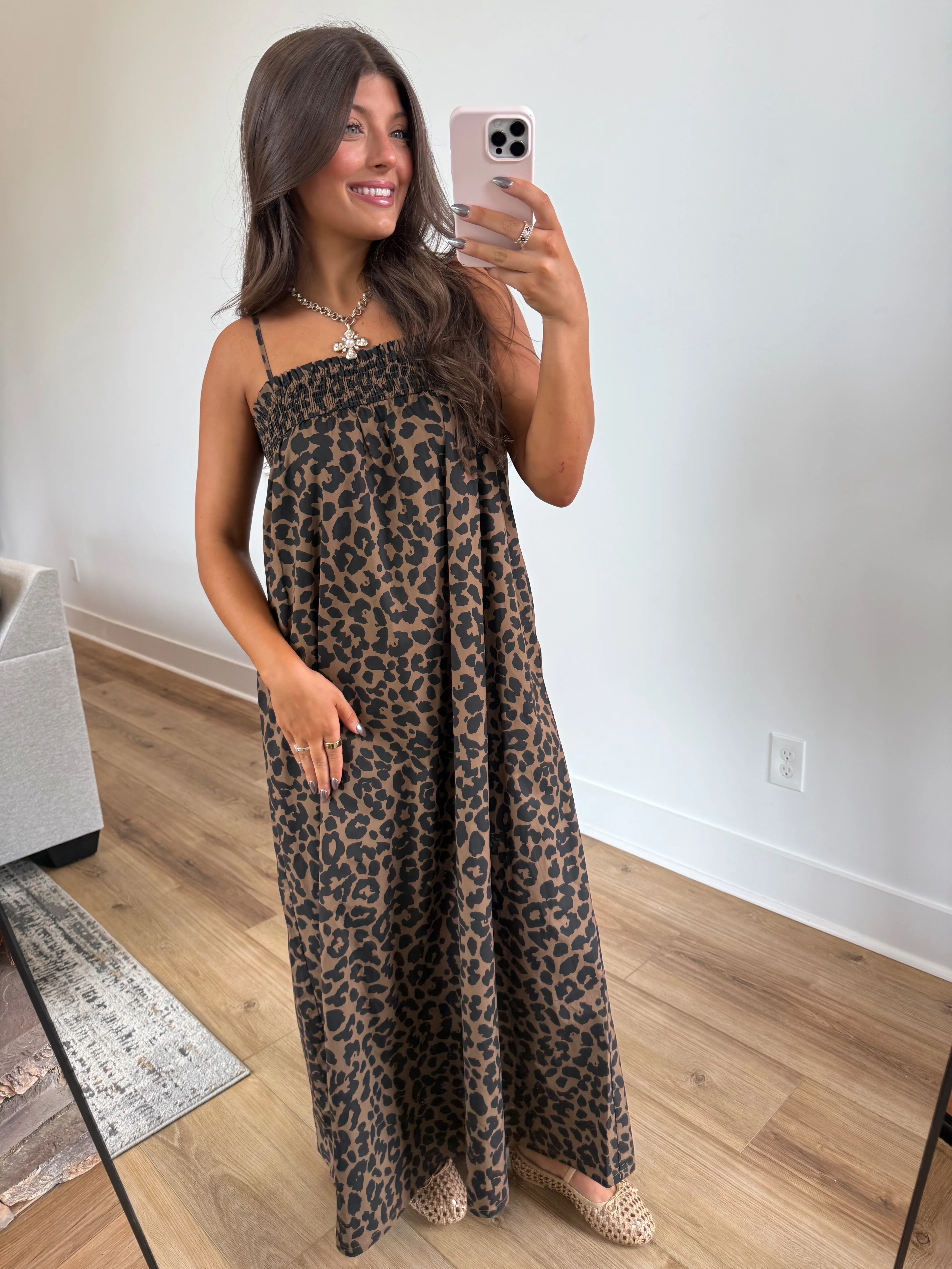 Leopard Smocked Top Maxi - Image 3