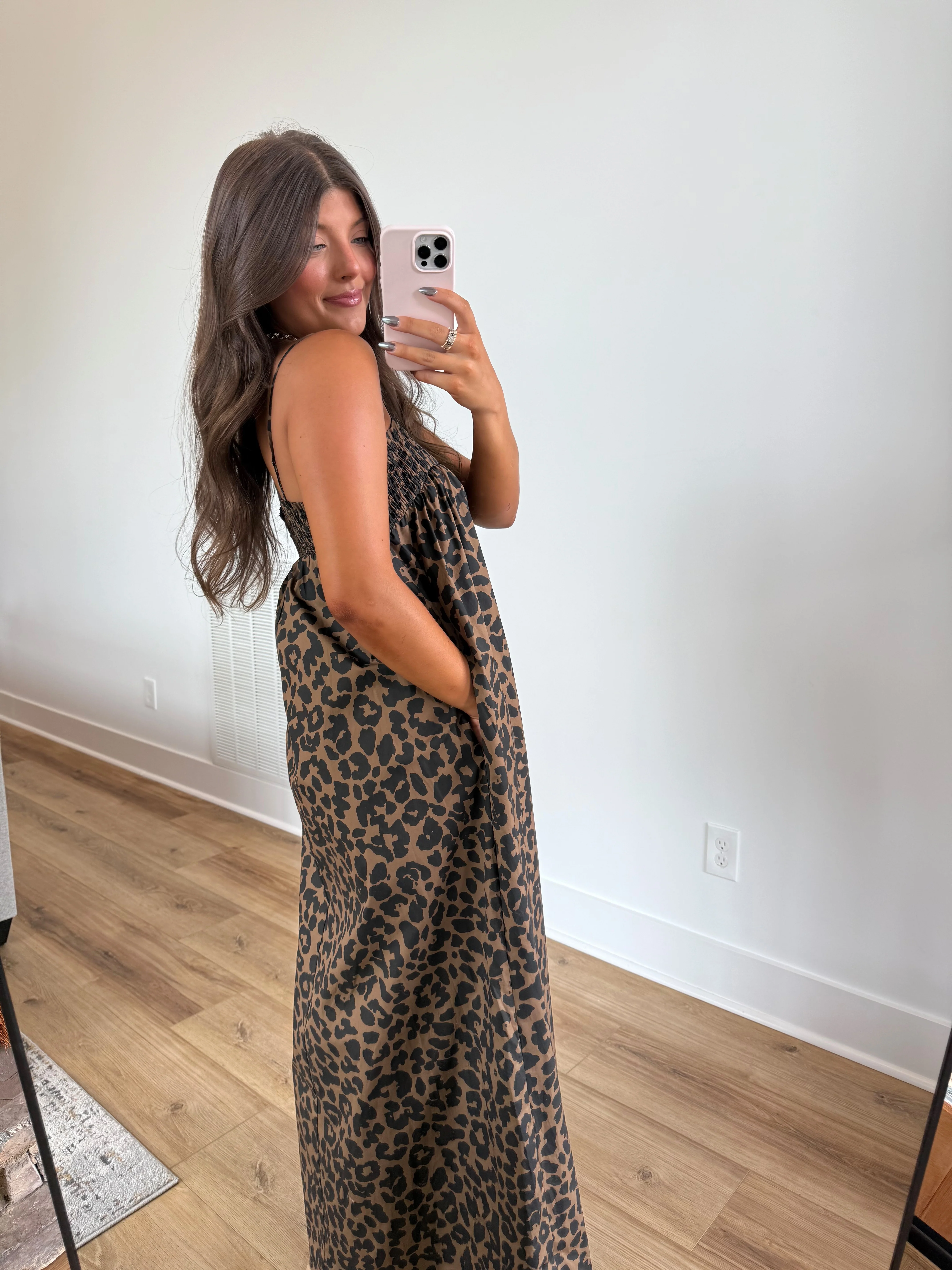Leopard Smocked Top Maxi - Image 4