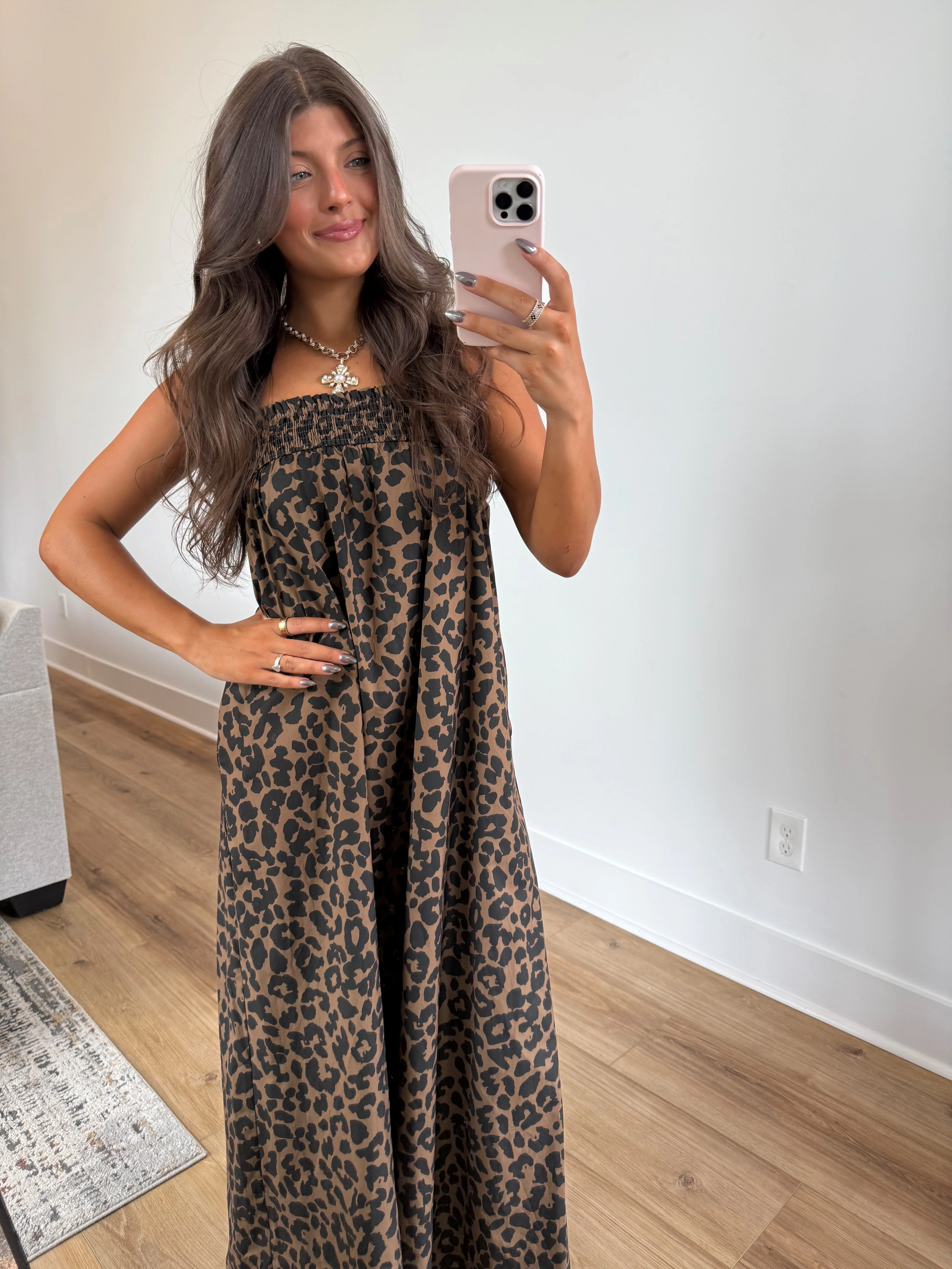 Leopard Smocked Top Maxi - Image 5