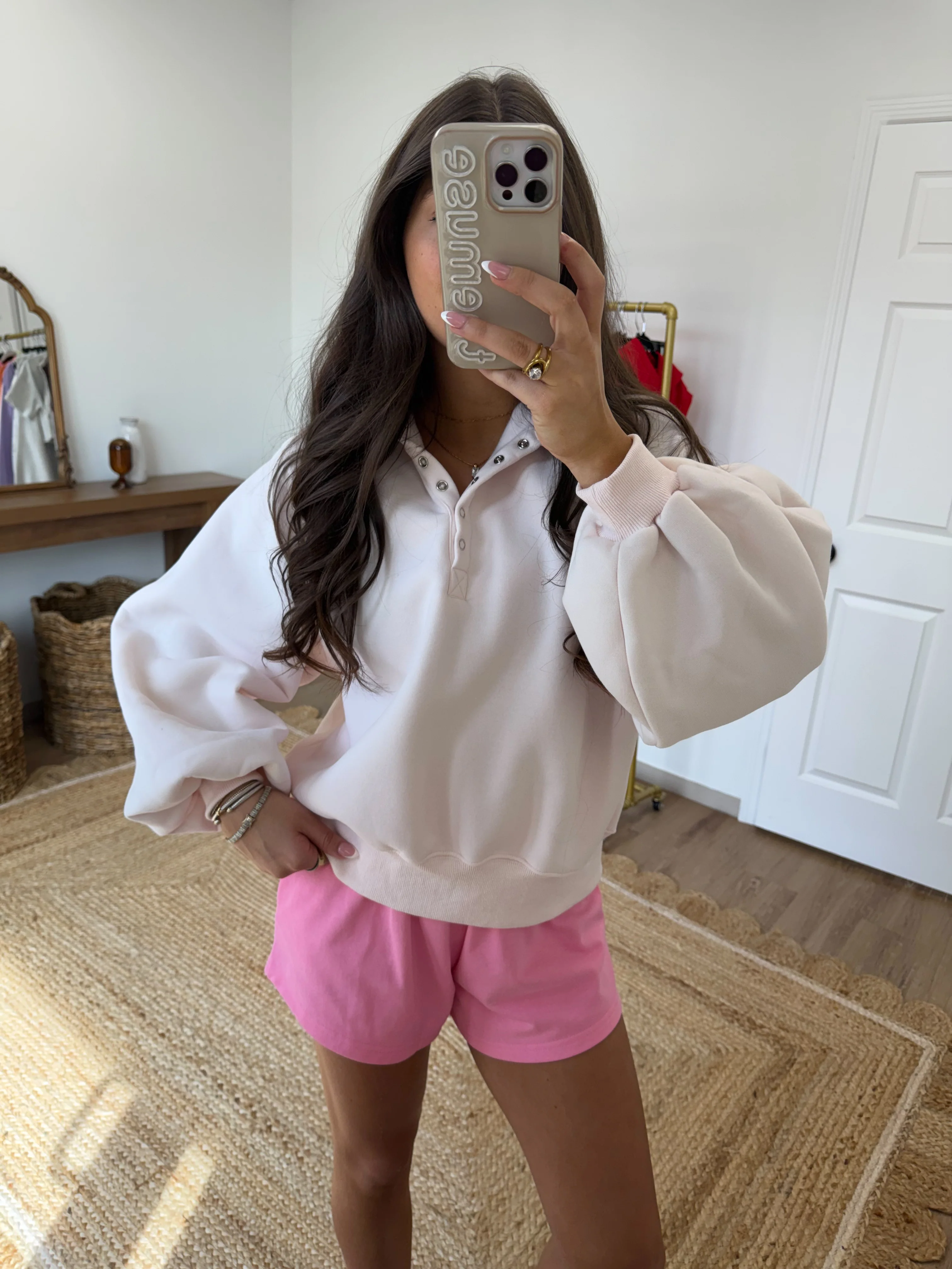 Light Pink Snap Button Pullover - Image 2