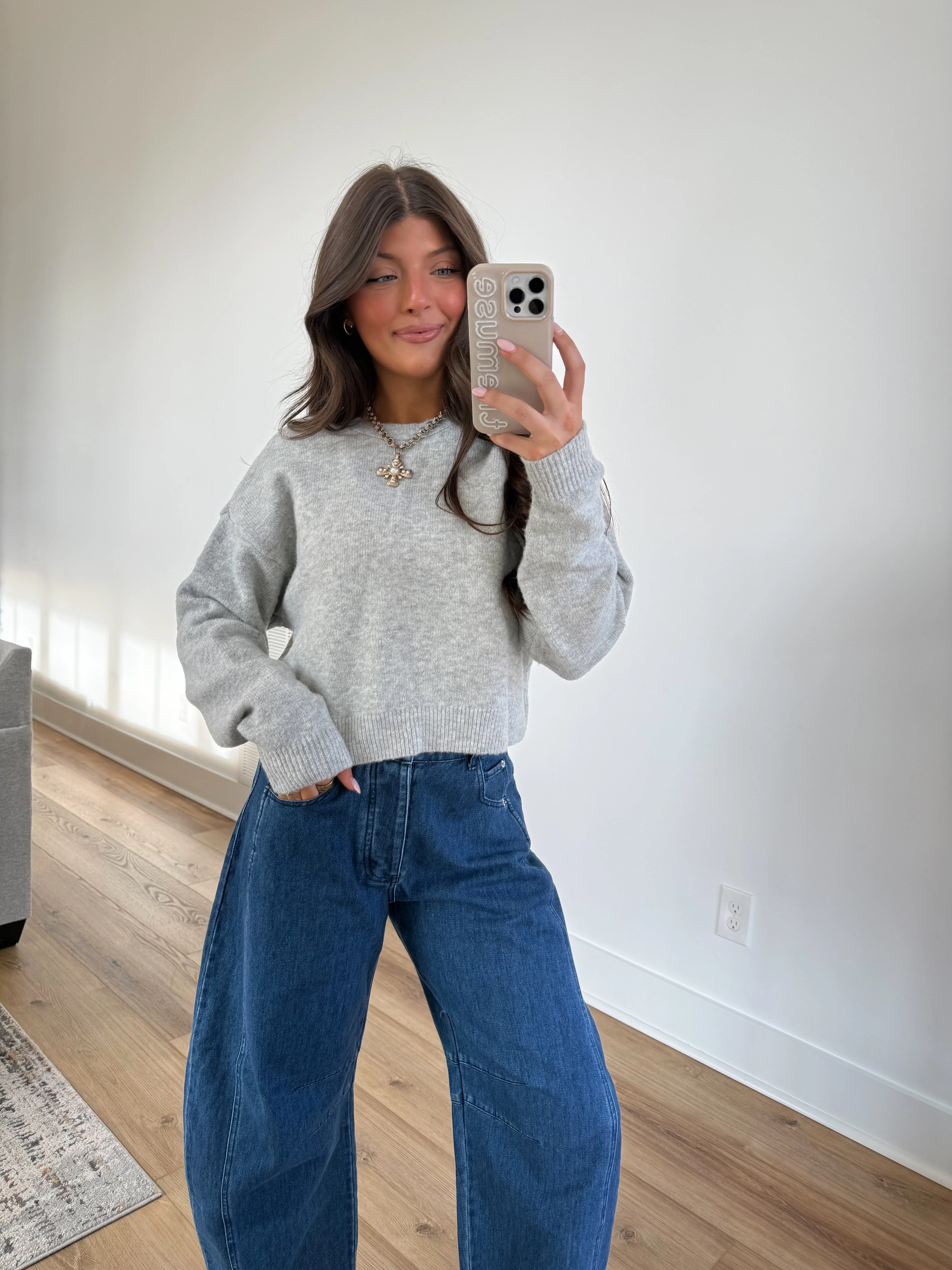 Lillian Bow Sweater (Grey) - Image 2