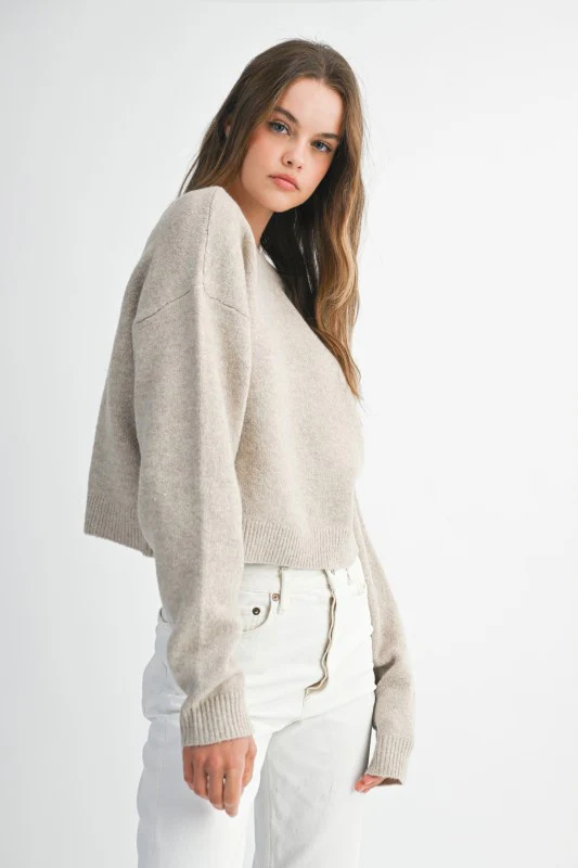 Lillian Bow Sweater (Light Taupe) - Image 9