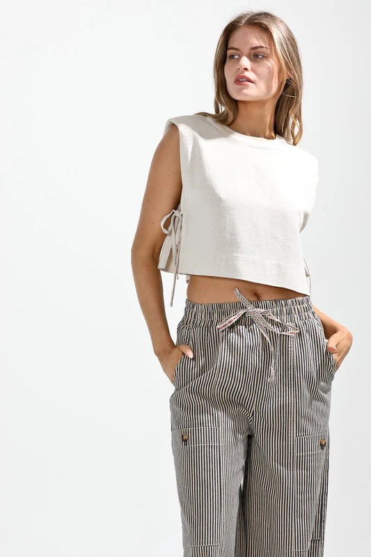 Linen Side Tie Top - Image 6