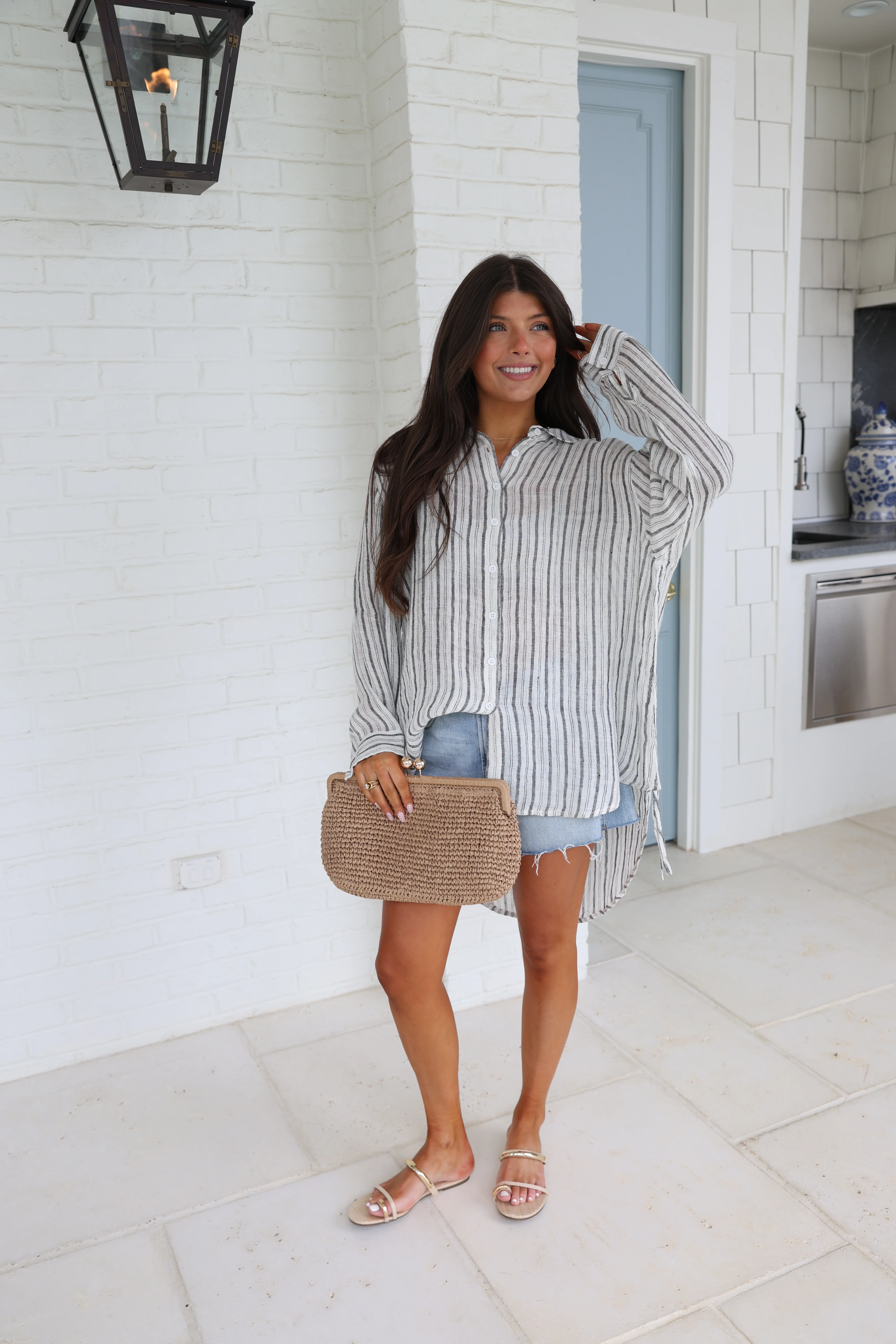 Linen Stripes Blouse - Image 5