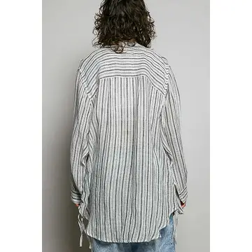 Linen Stripes Blouse - Image 8