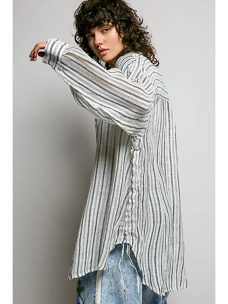 Linen Stripes Blouse - Image 9