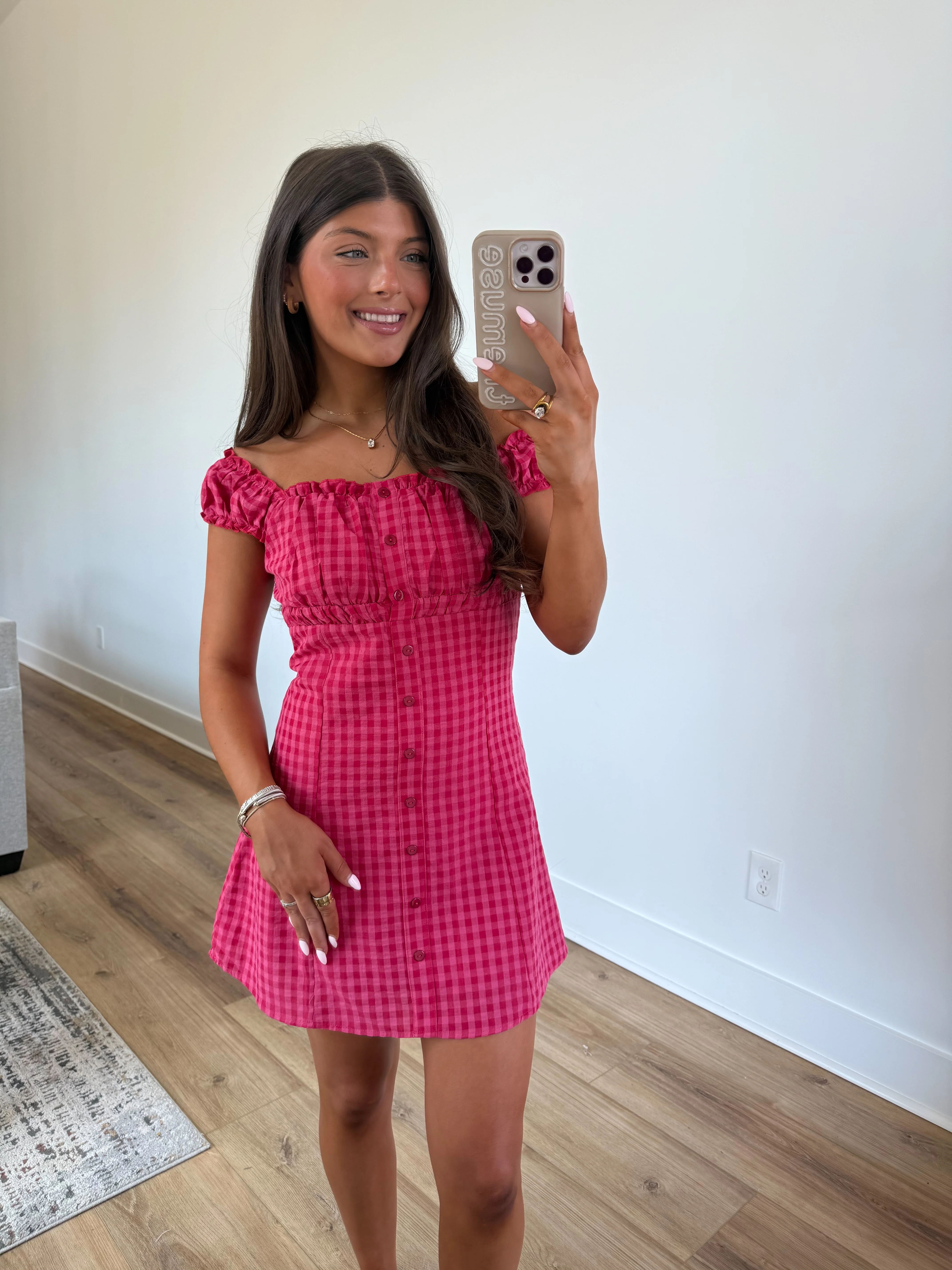Lisi Gingham Mini Dress - Image 3