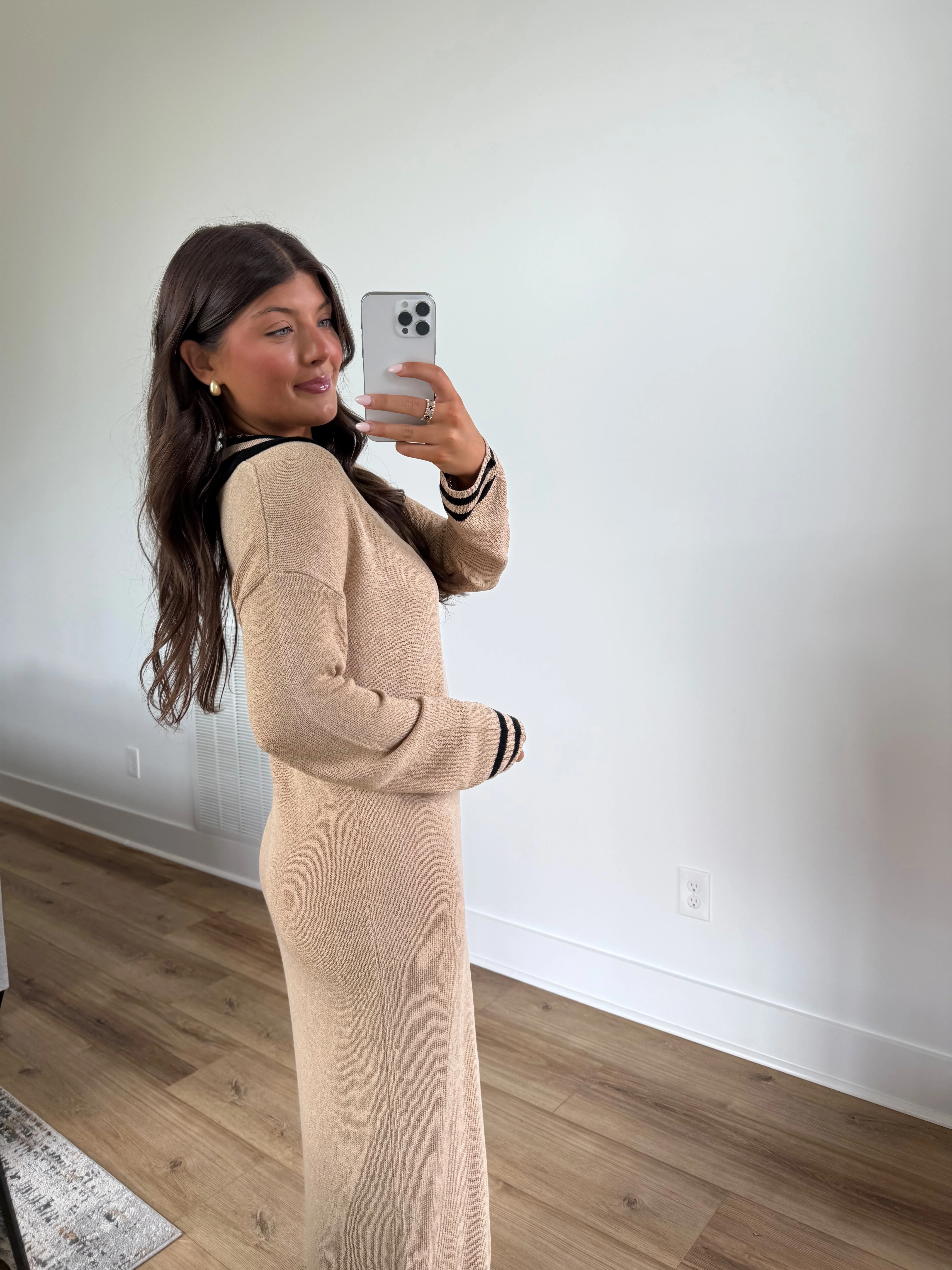 Long Sleeve Polo Sweater Dress - Image 5