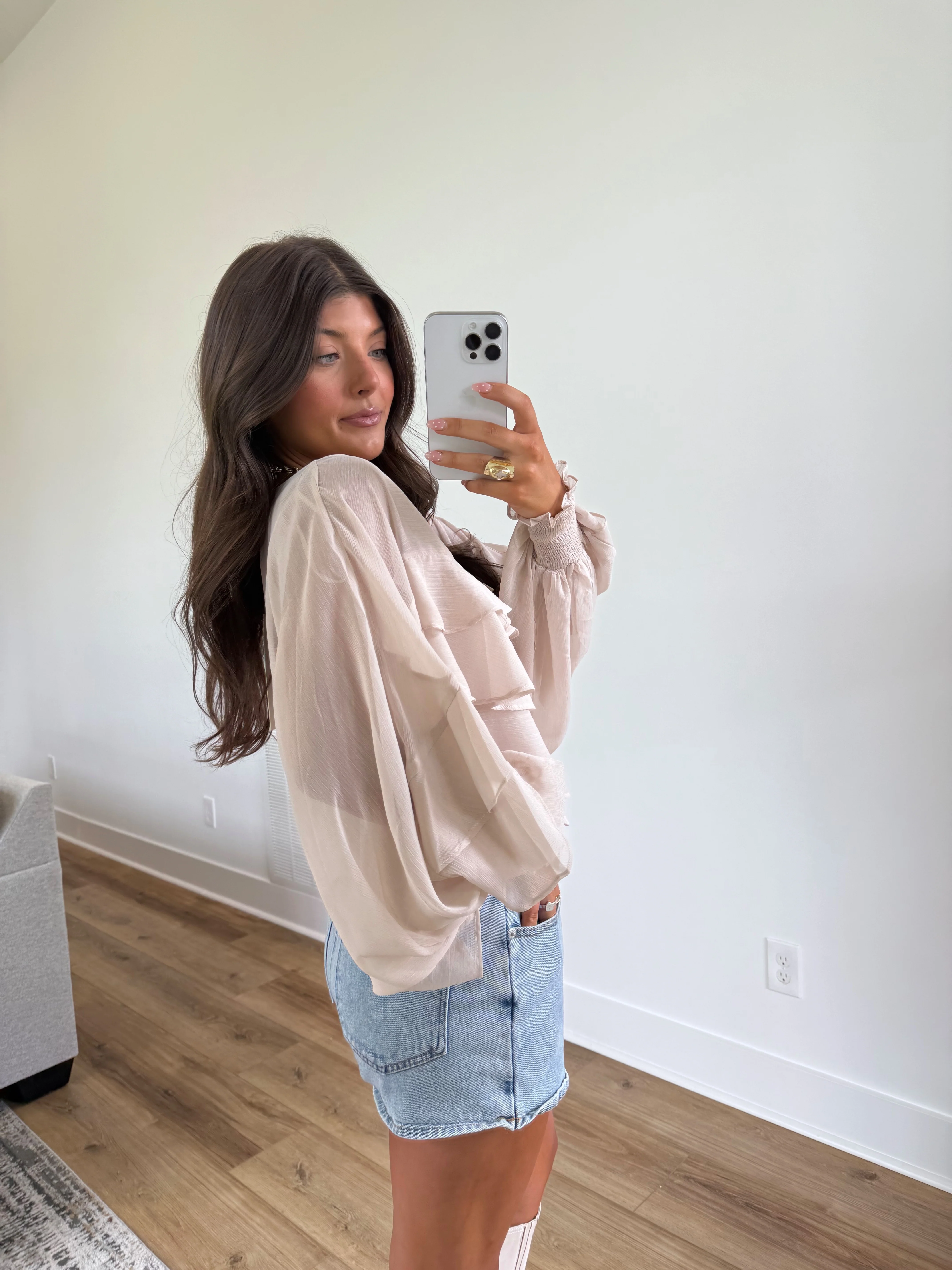 Mauve Ruffle Top - Image 2