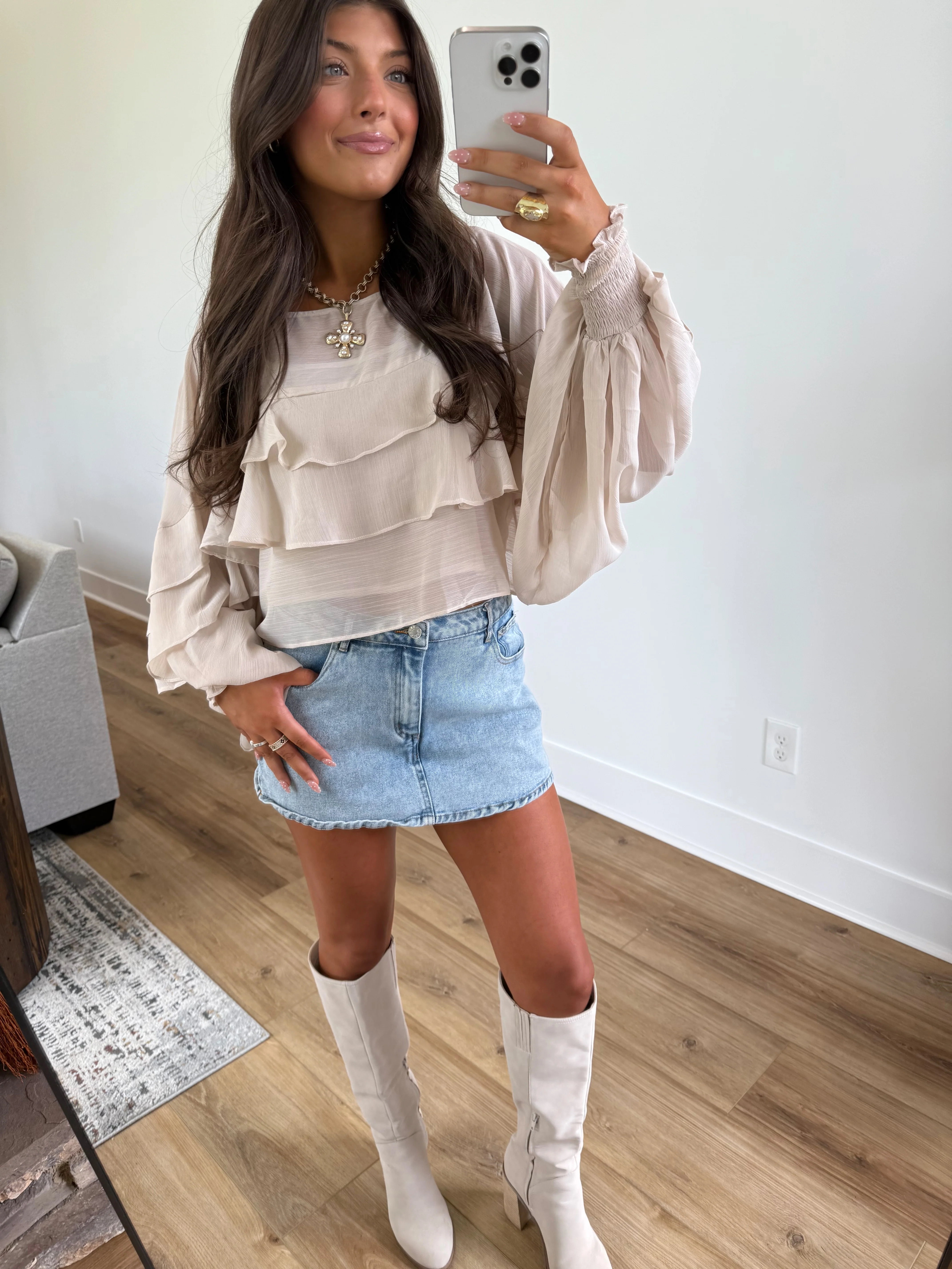 Mauve Ruffle Top - Image 3
