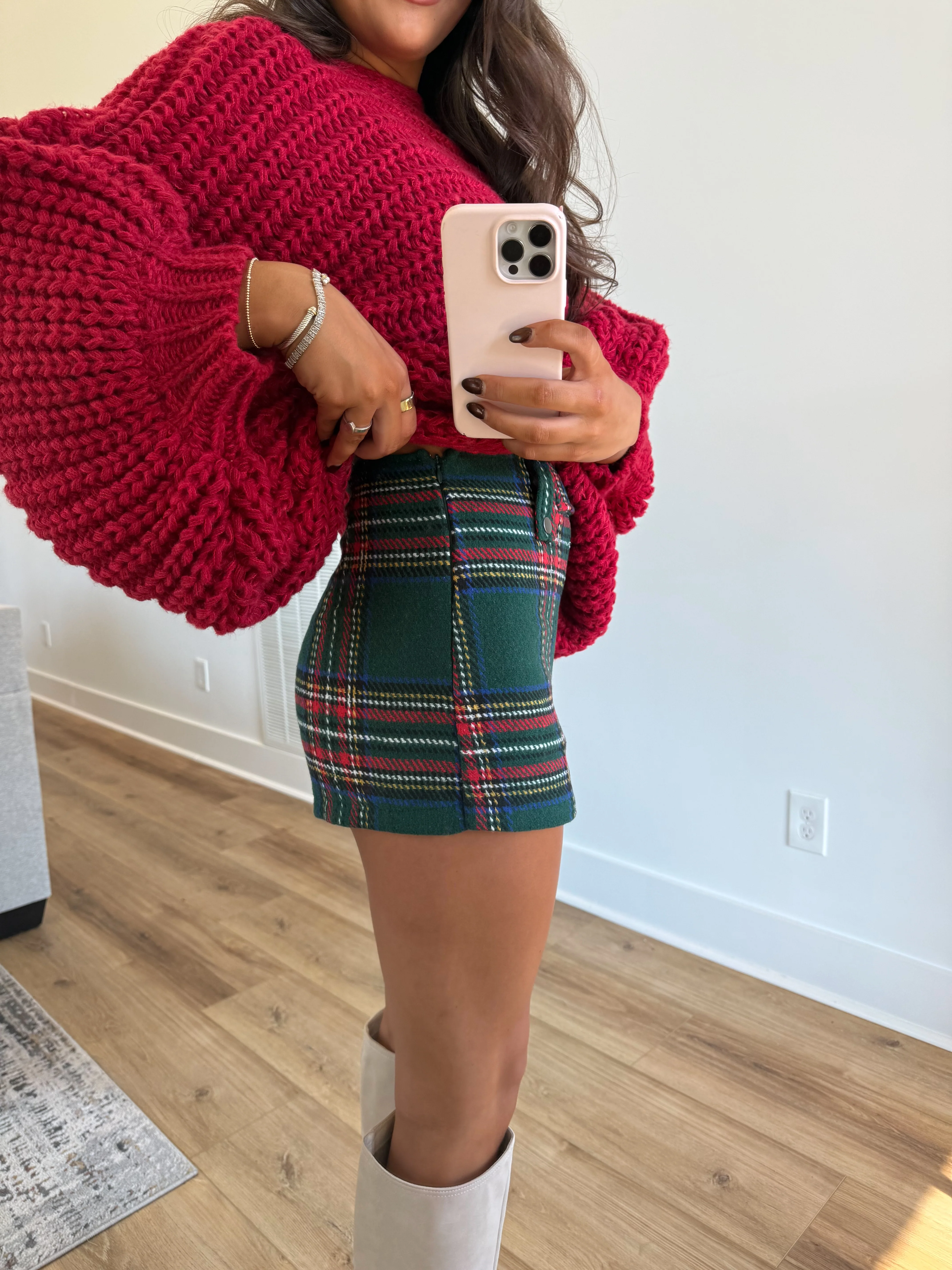 Merry Plaid Skort (Green) - Image 2