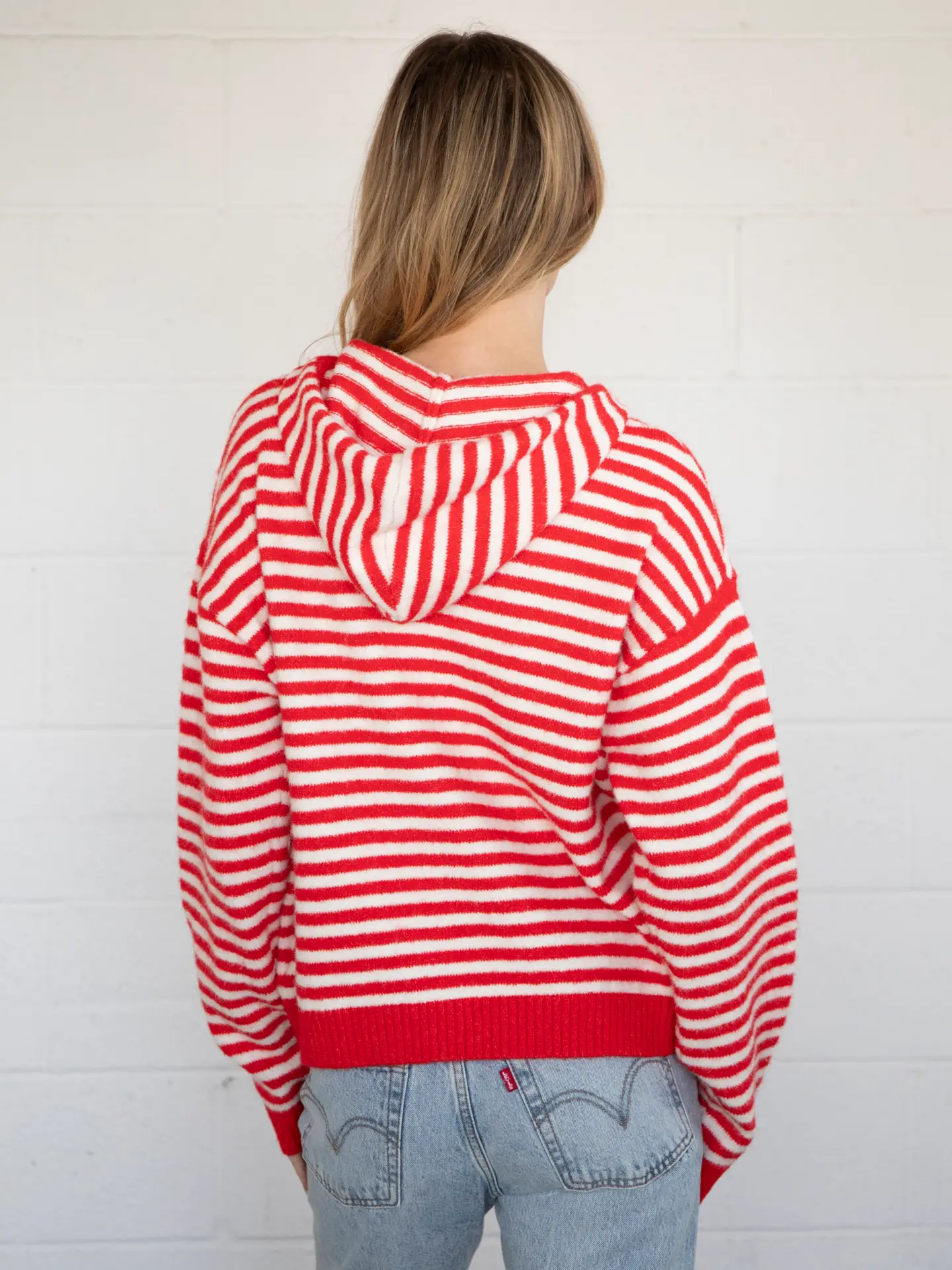 Millie Stripe Zip-Up (Red) - Image 7
