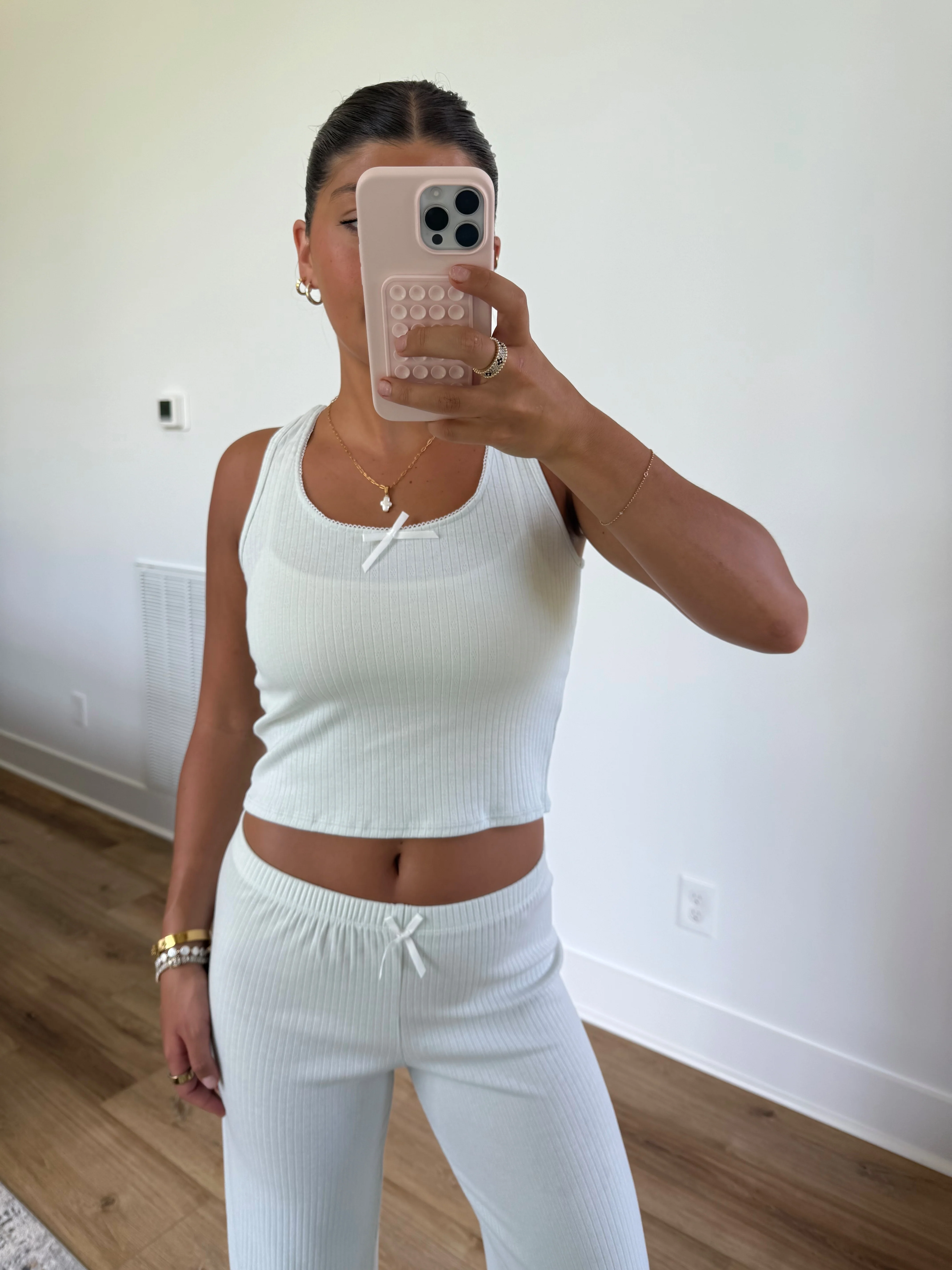Mint Pointelle PJ TANK - Image 3