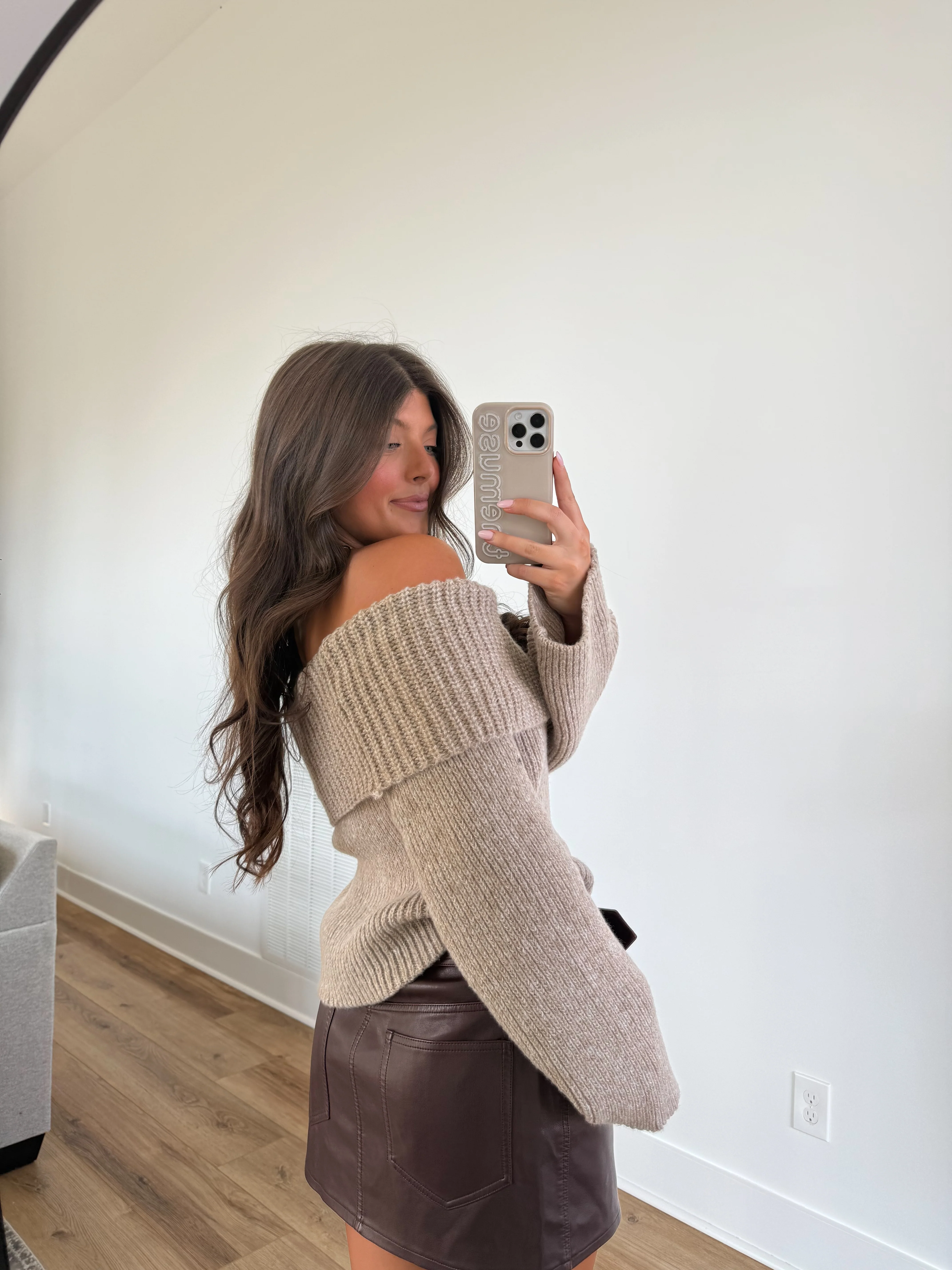 Mocha Off-Shoulder Knit - Image 4