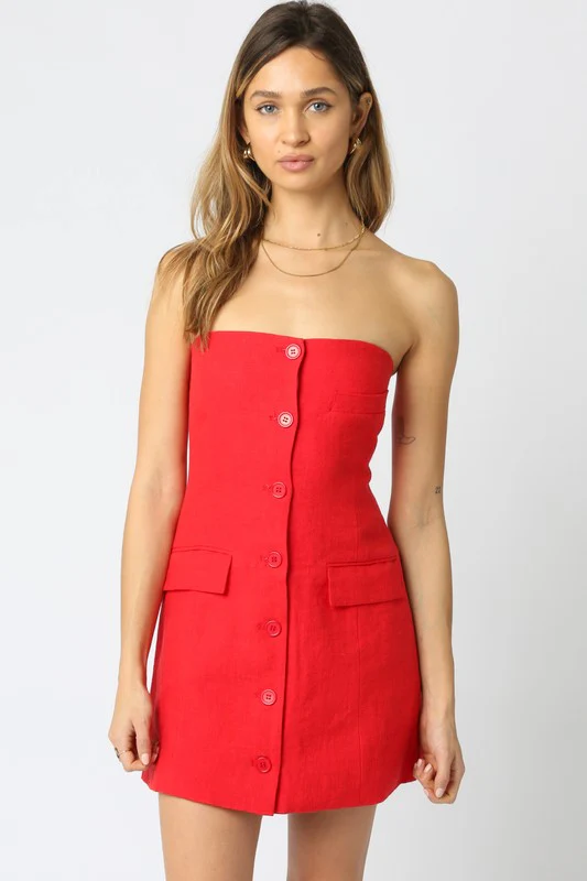 Mollie Linen Mini Dress - Image 5