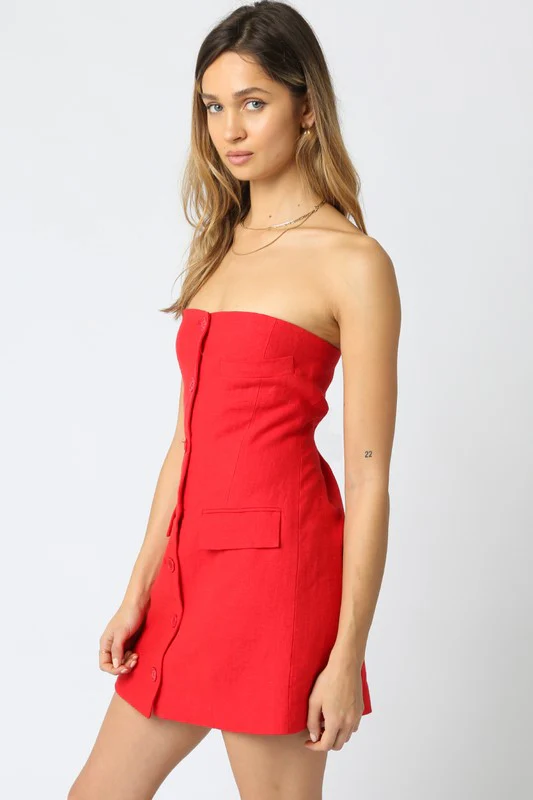 Mollie Linen Mini Dress - Image 7