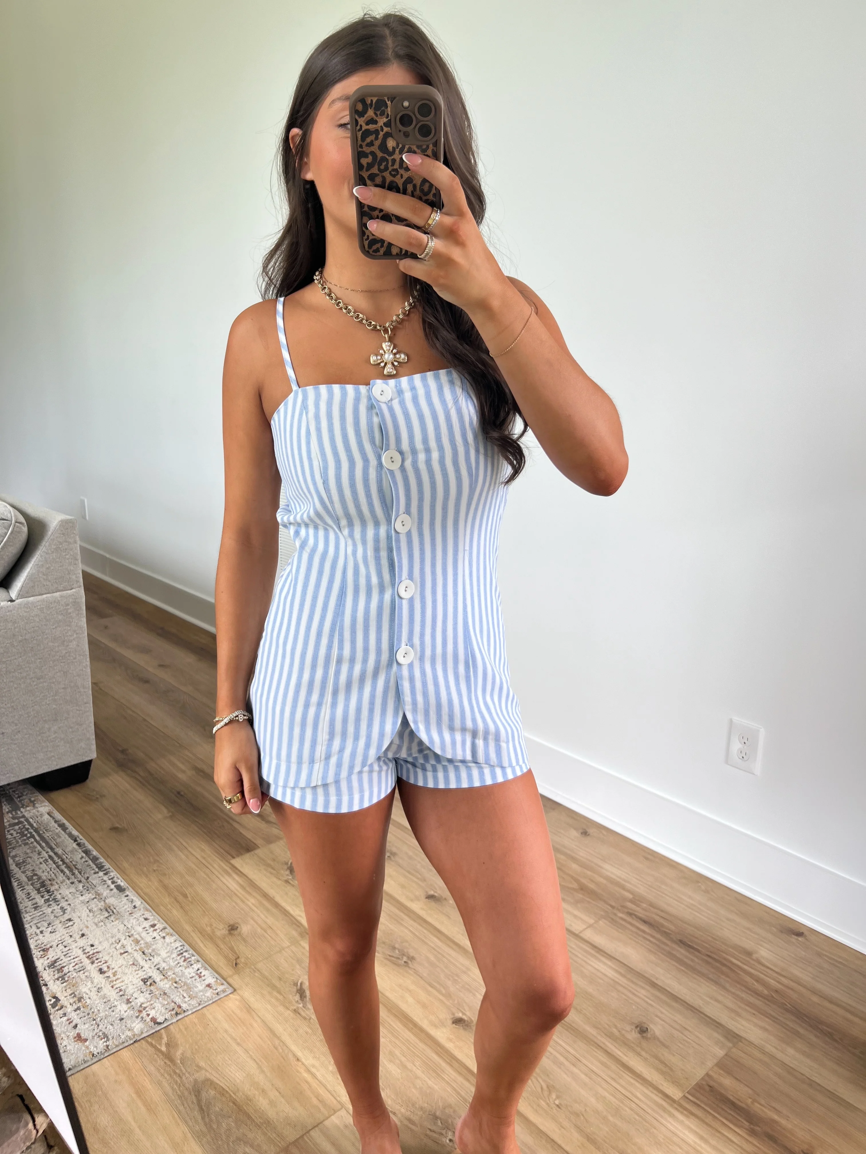 Nautical Pinstripe Romper - Image 2