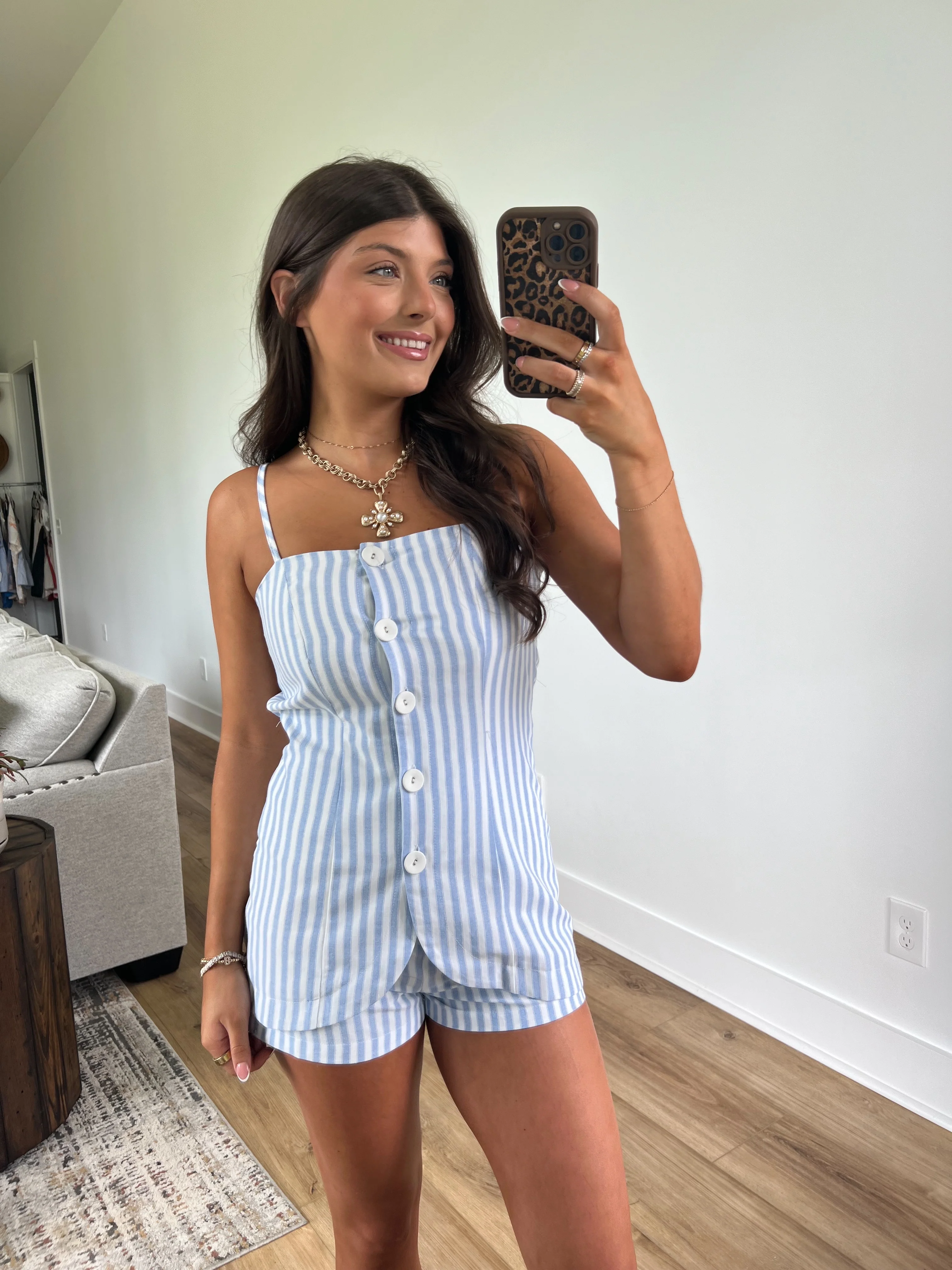 Nautical Pinstripe Romper - Image 3