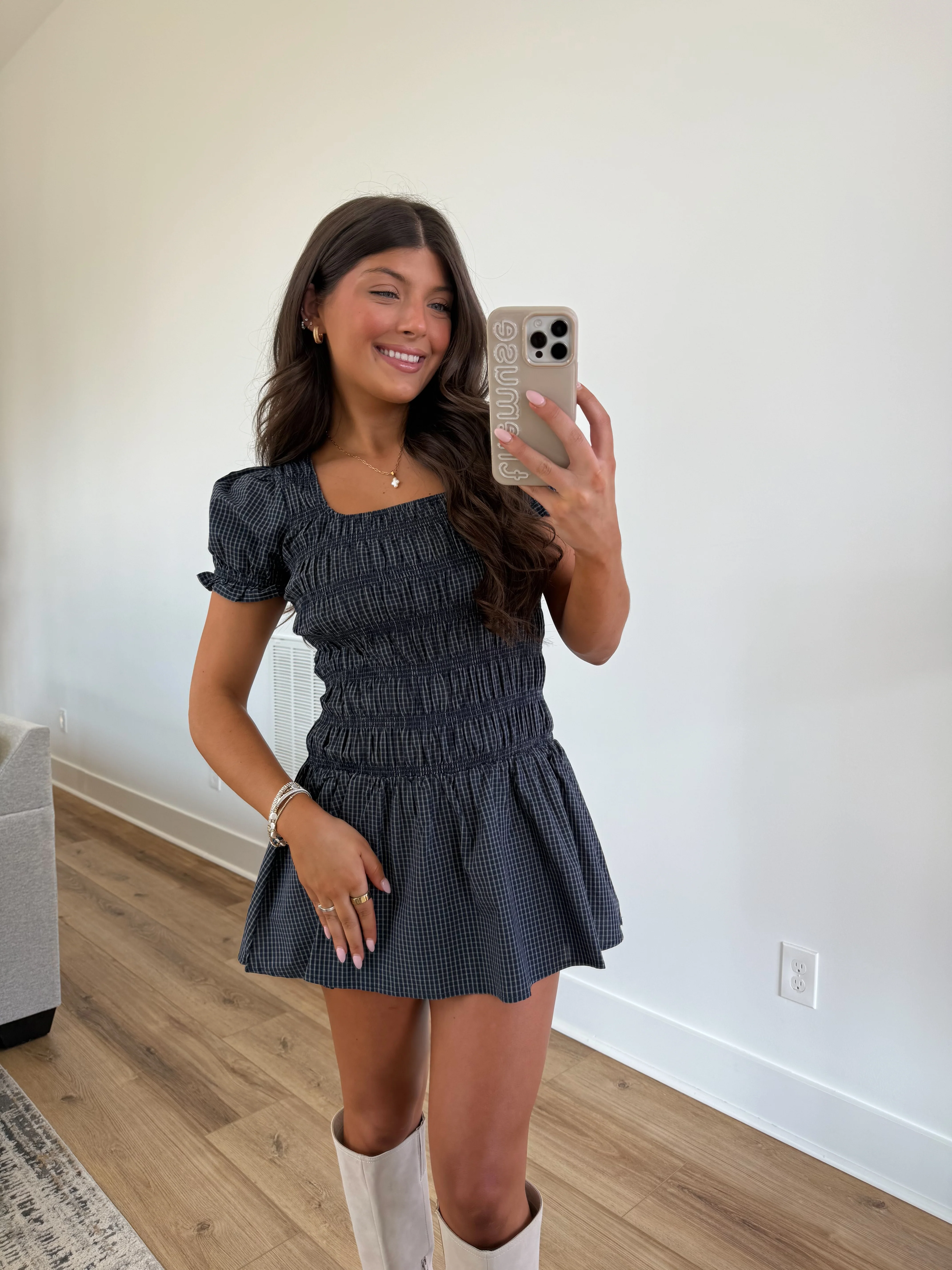 Navy Ruched Romper - Image 3