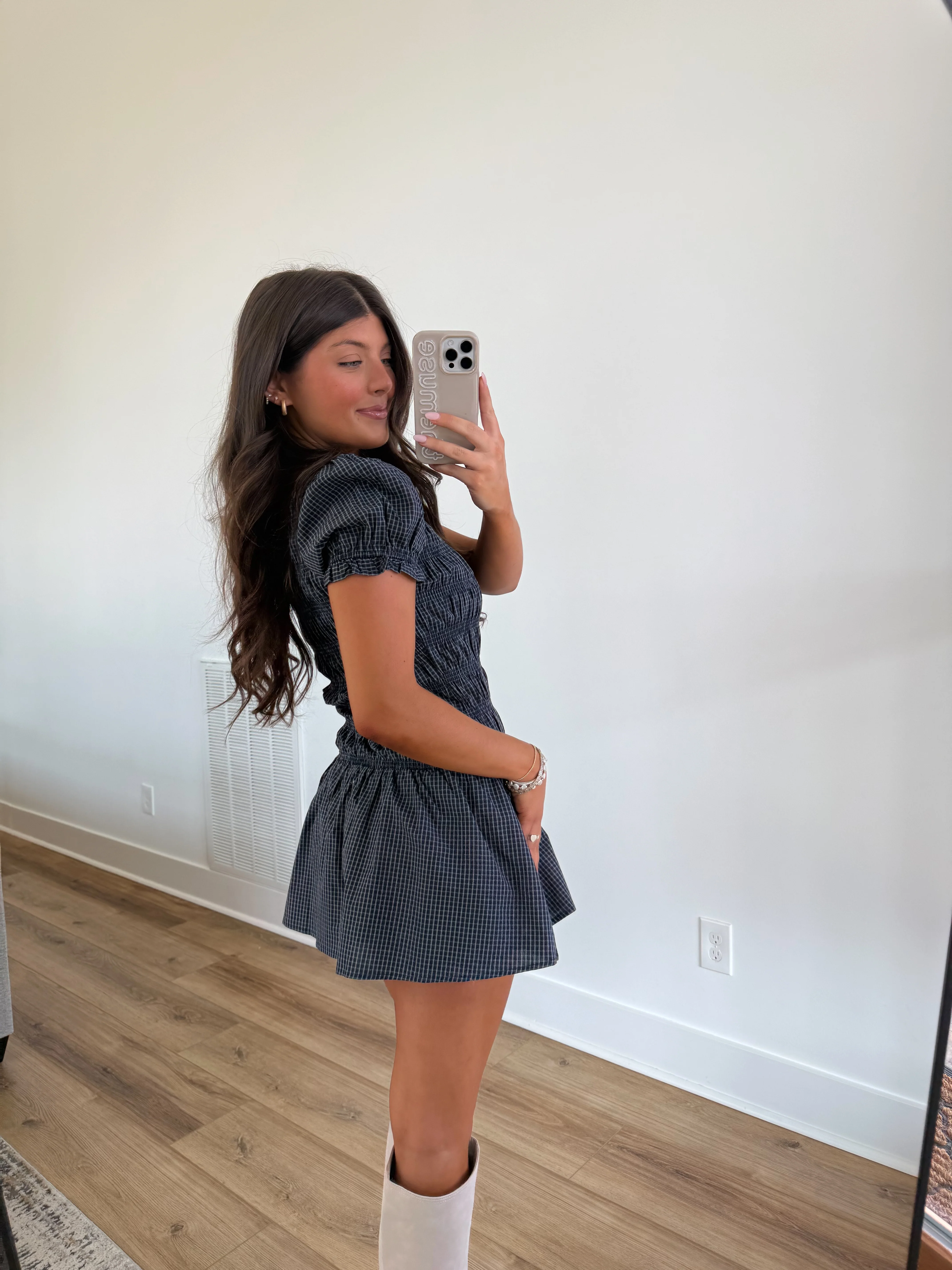 Navy Ruched Romper - Image 4