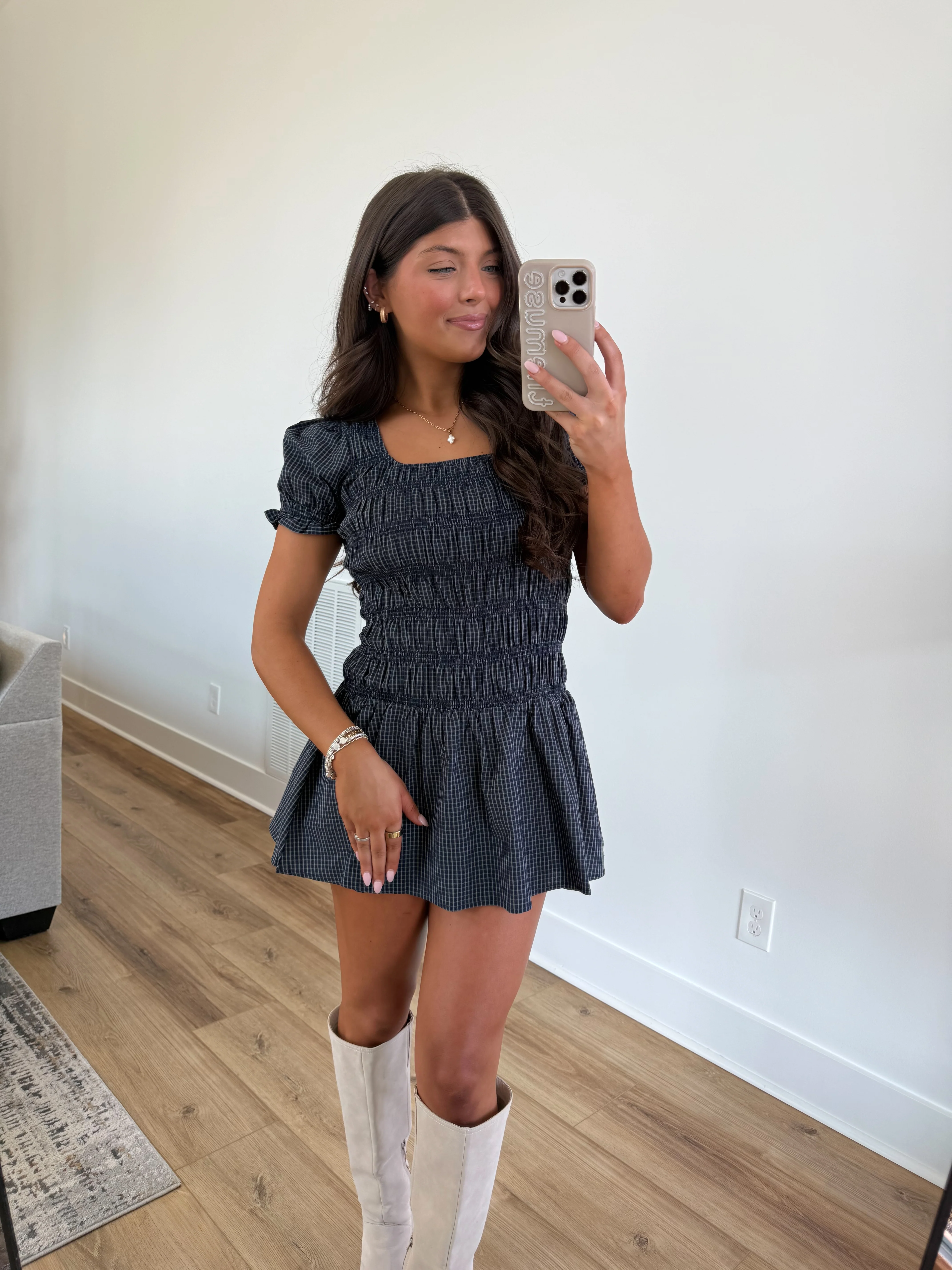 Navy Ruched Romper - Image 6