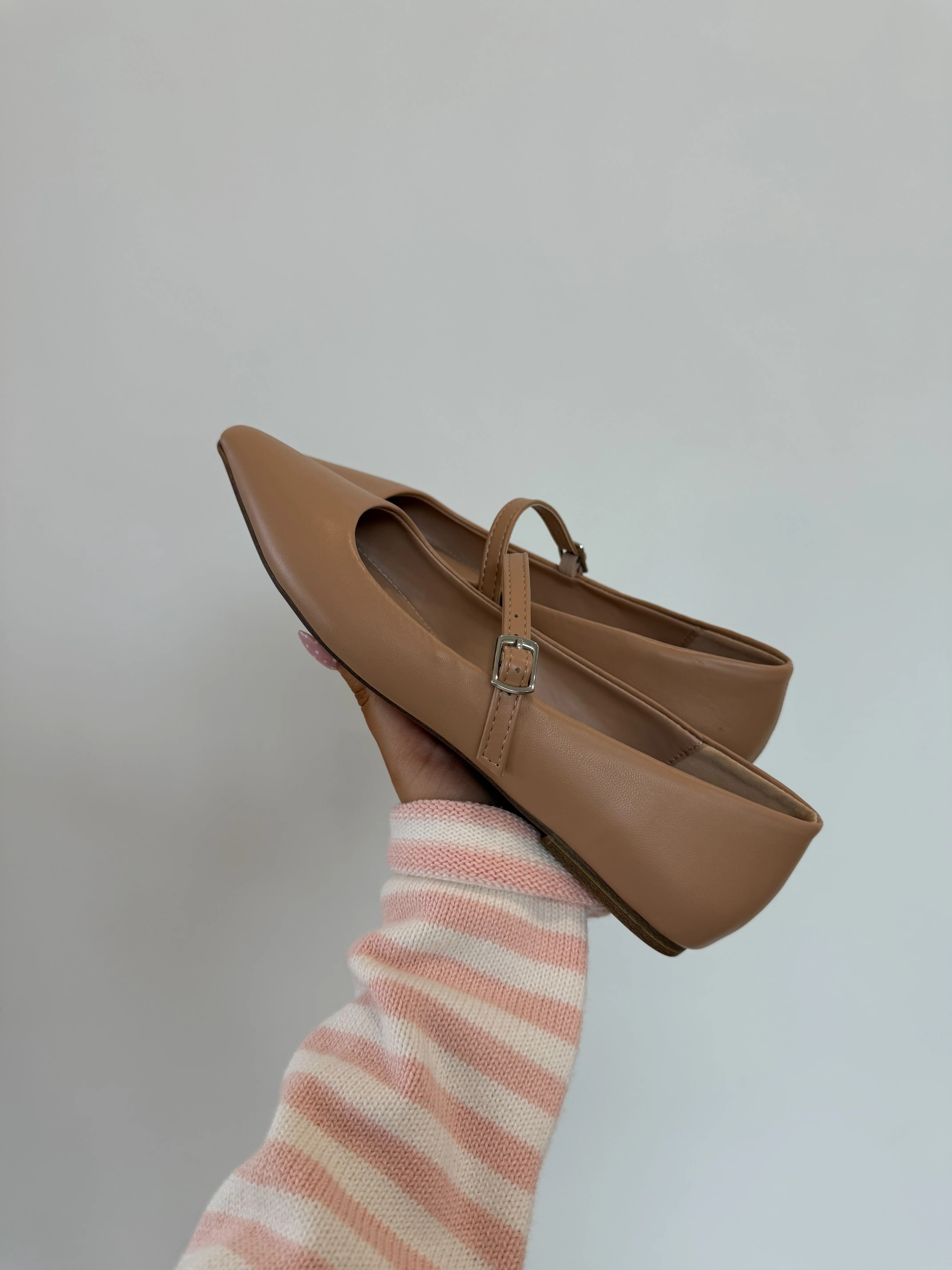 Nude Pointed Toe Ballet Flat - Image 2