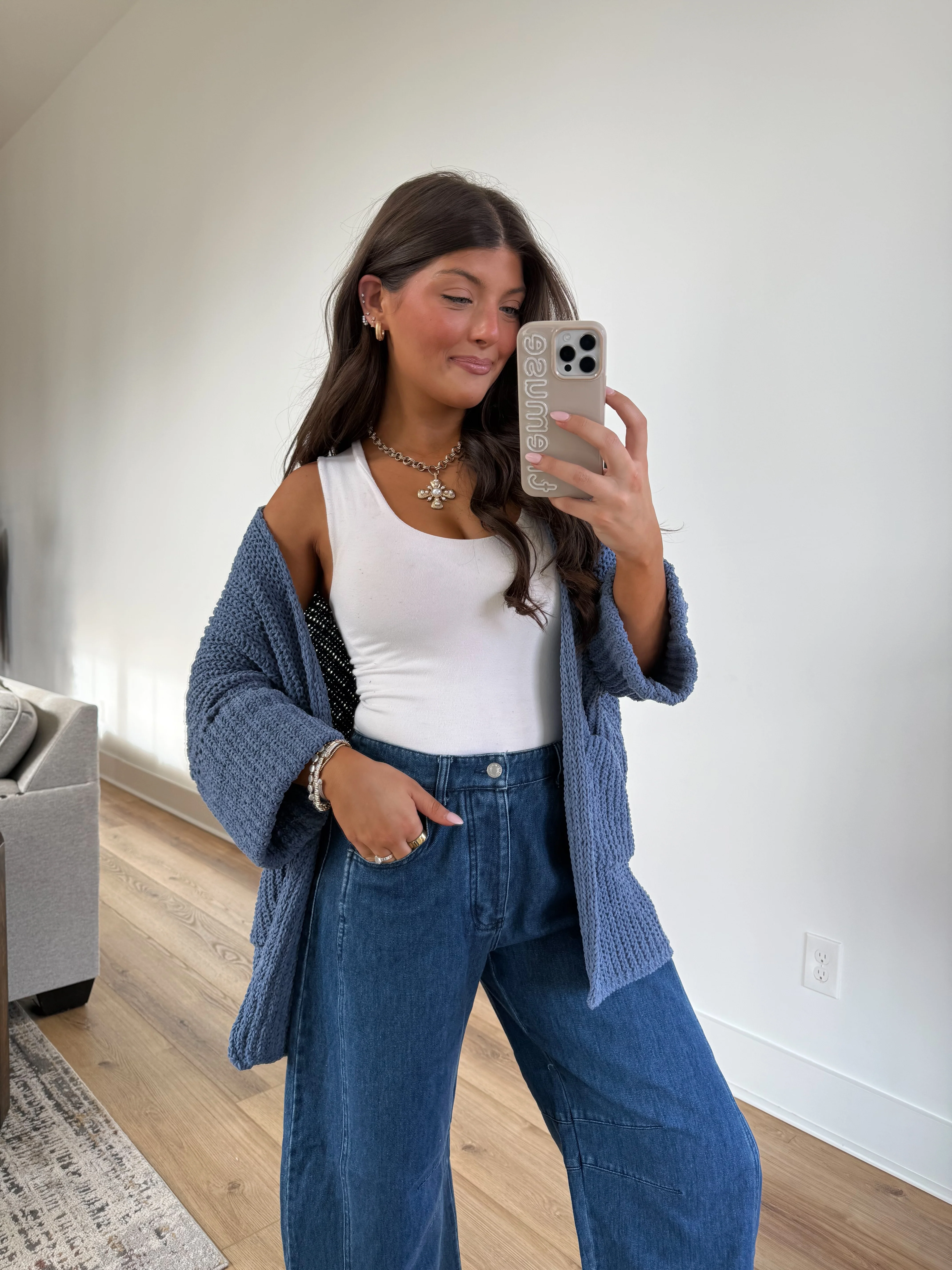 Oat Milk Cardigan (Blue)