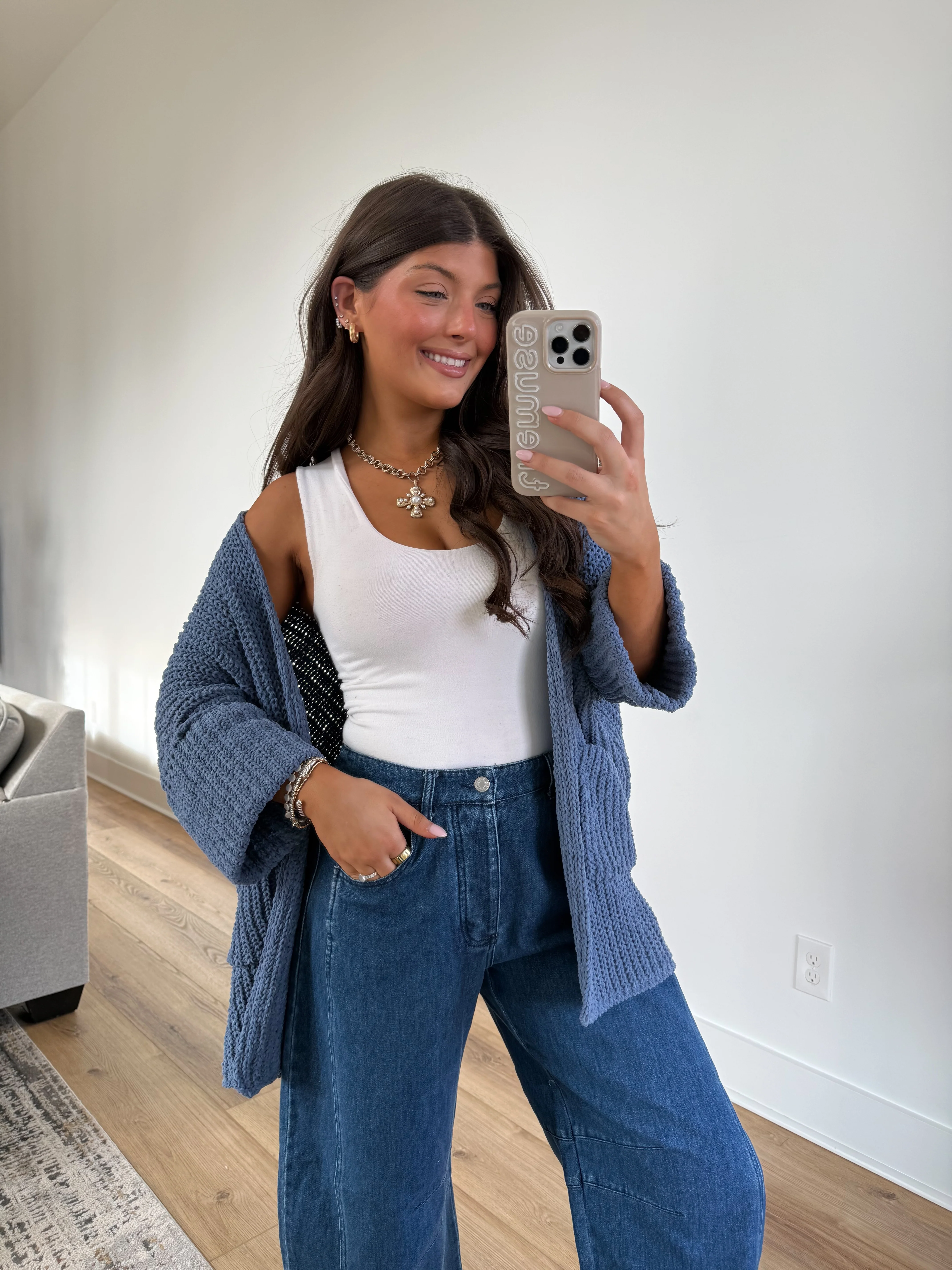 Oat Milk Cardigan (Blue) - Image 2