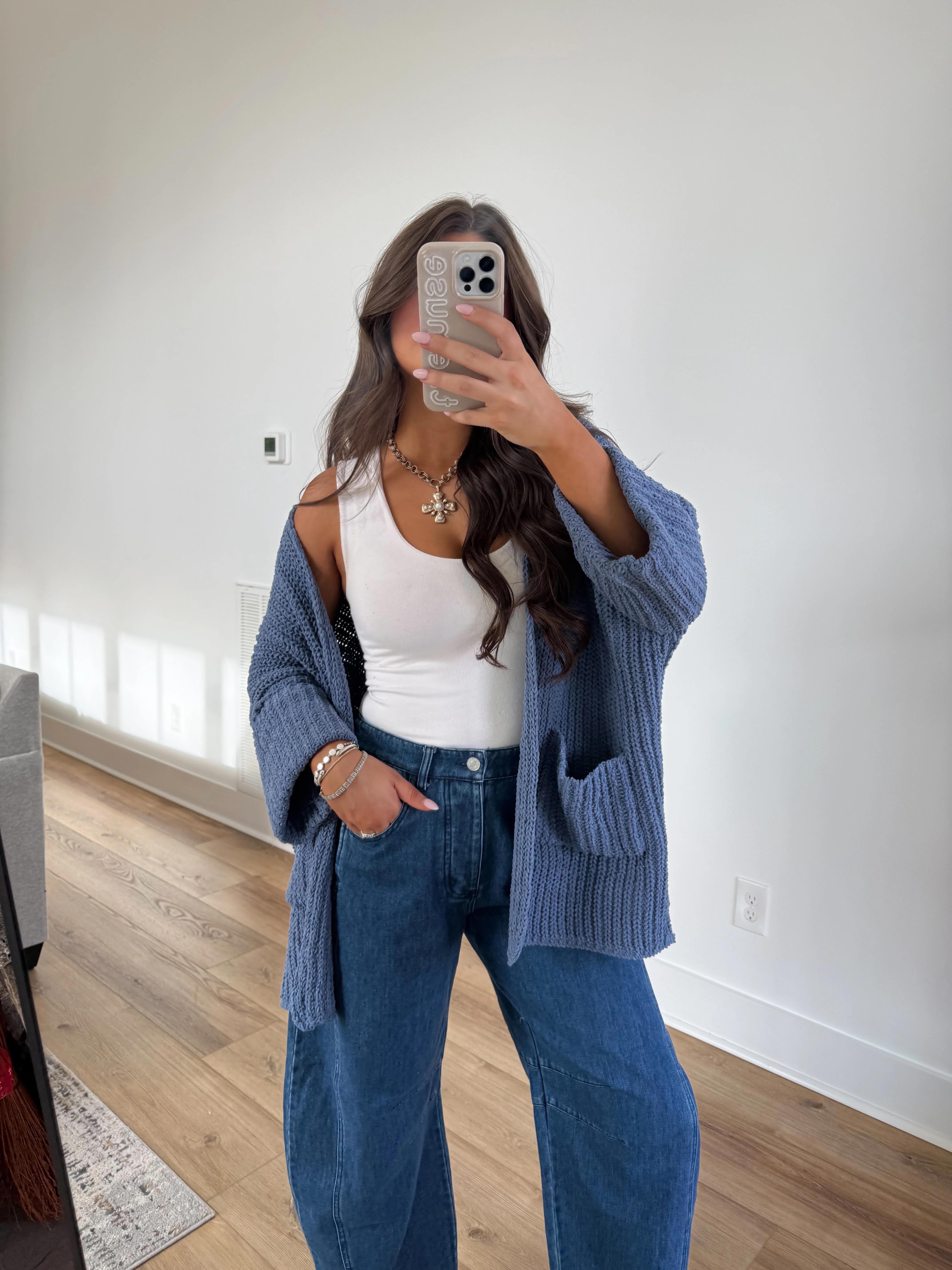 Oat Milk Cardigan (Blue) - Image 3