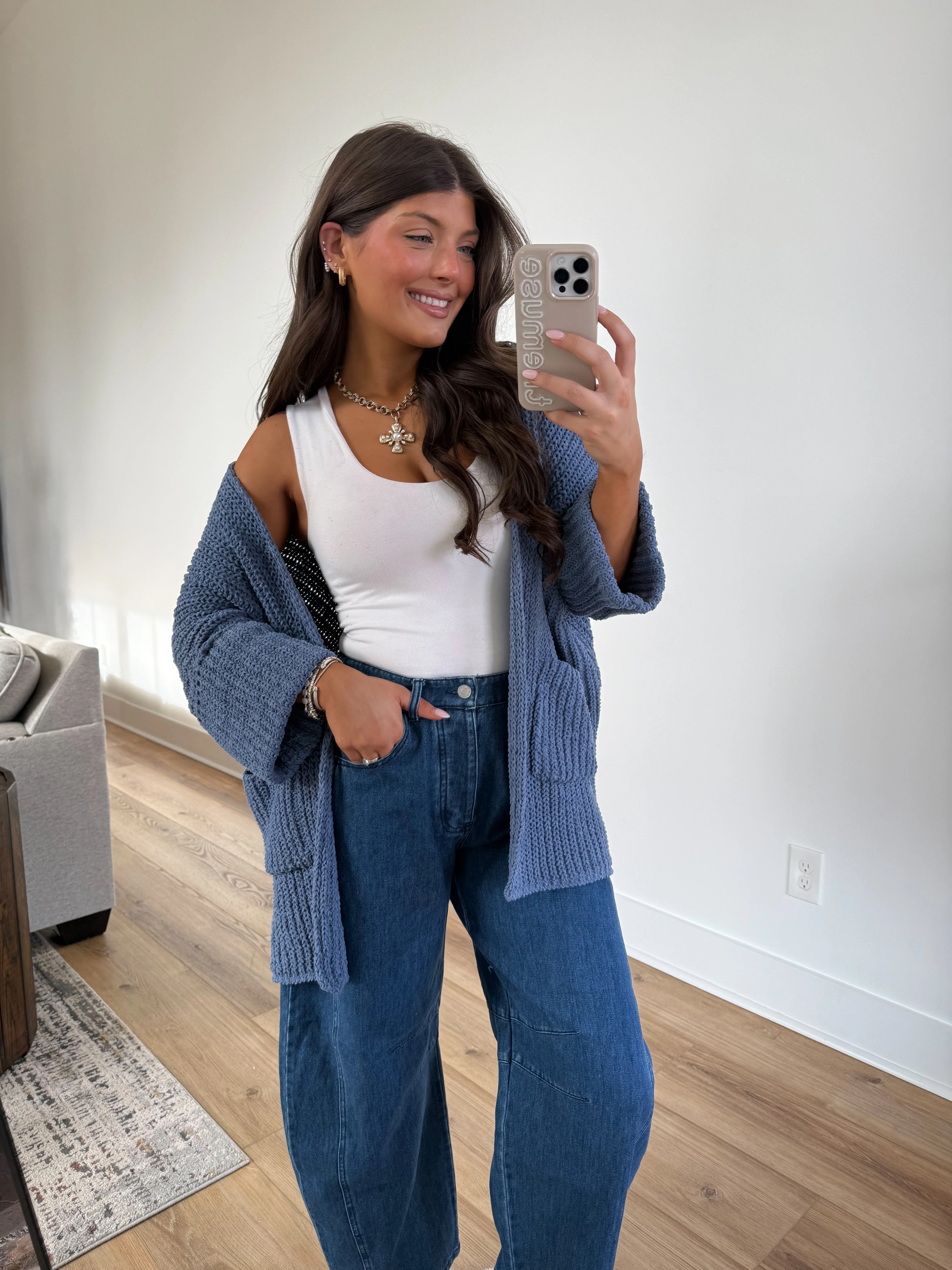 Oat Milk Cardigan (Blue) - Image 7