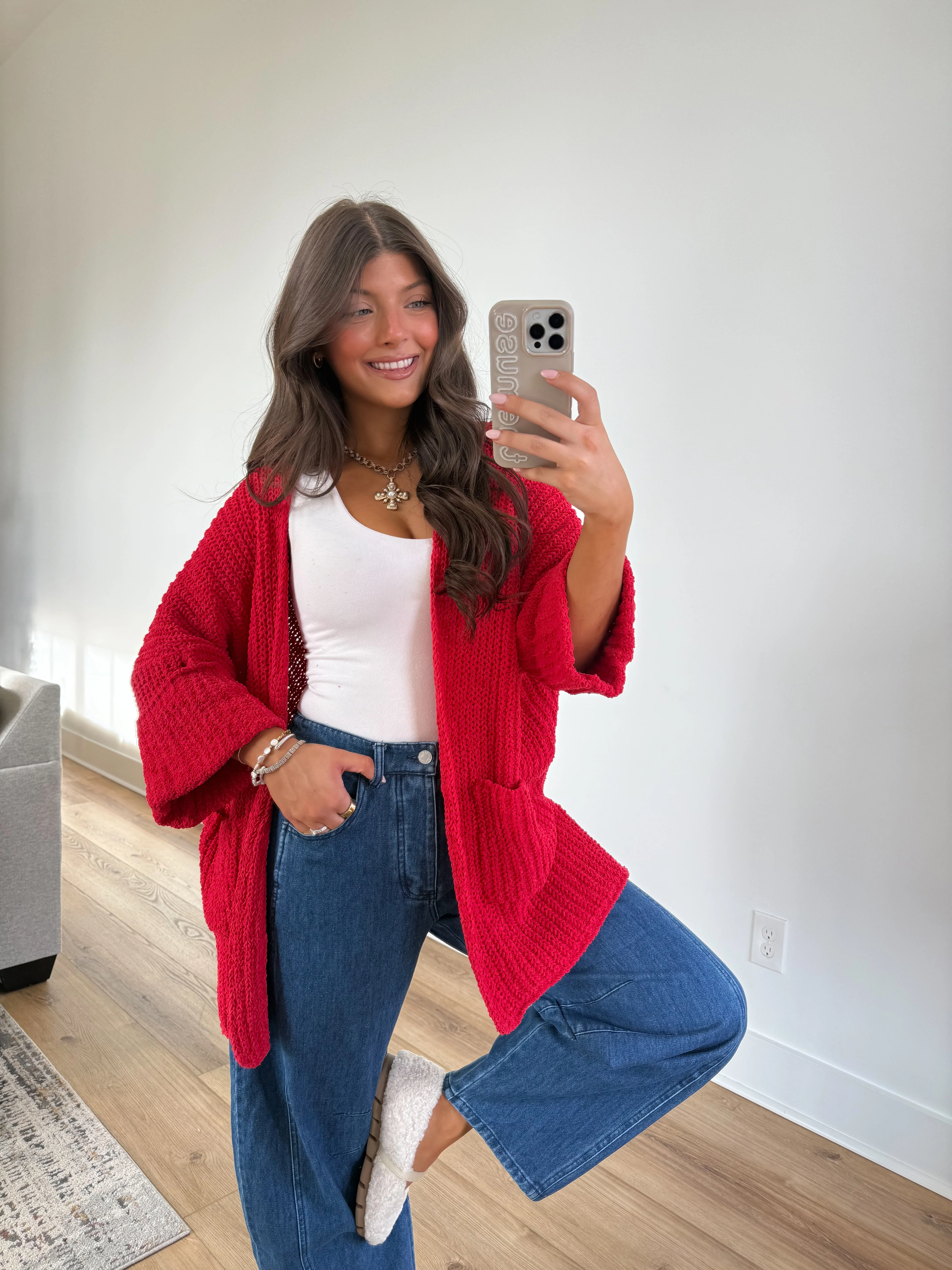 Oat Milk Cardigan (Red) - Image 3