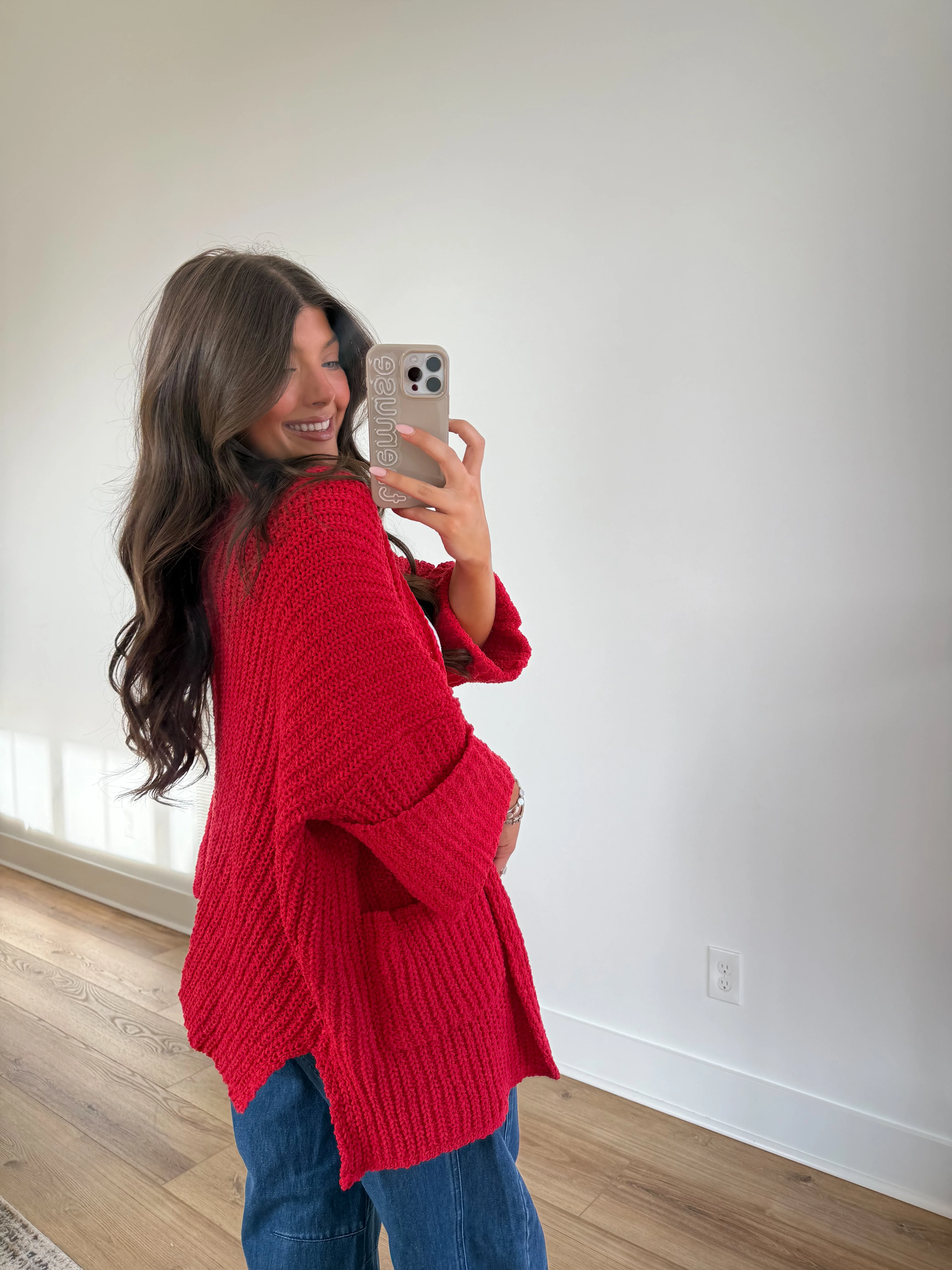 Oat Milk Cardigan (Red) - Image 4