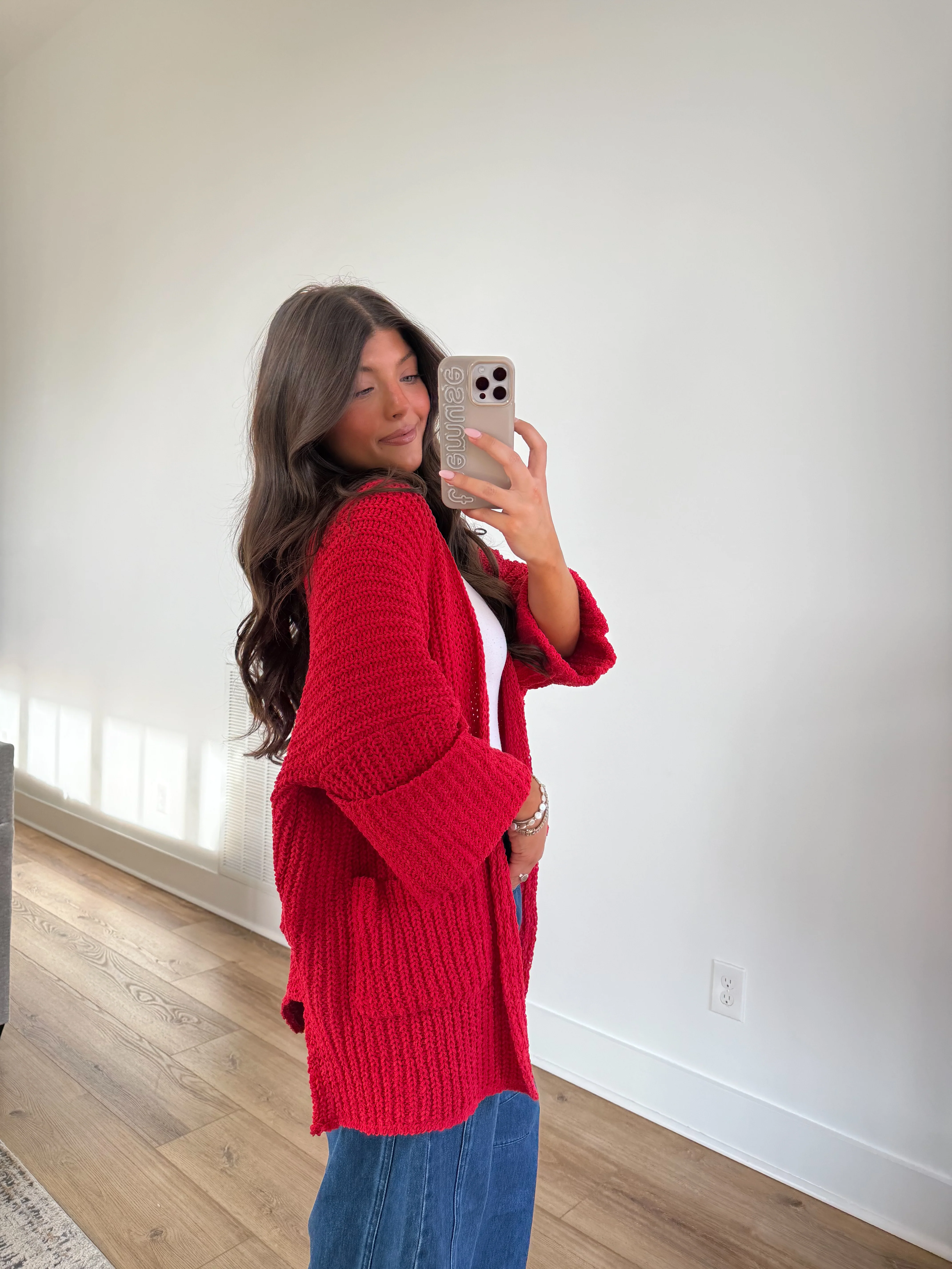 Oat Milk Cardigan (Red) - Image 5