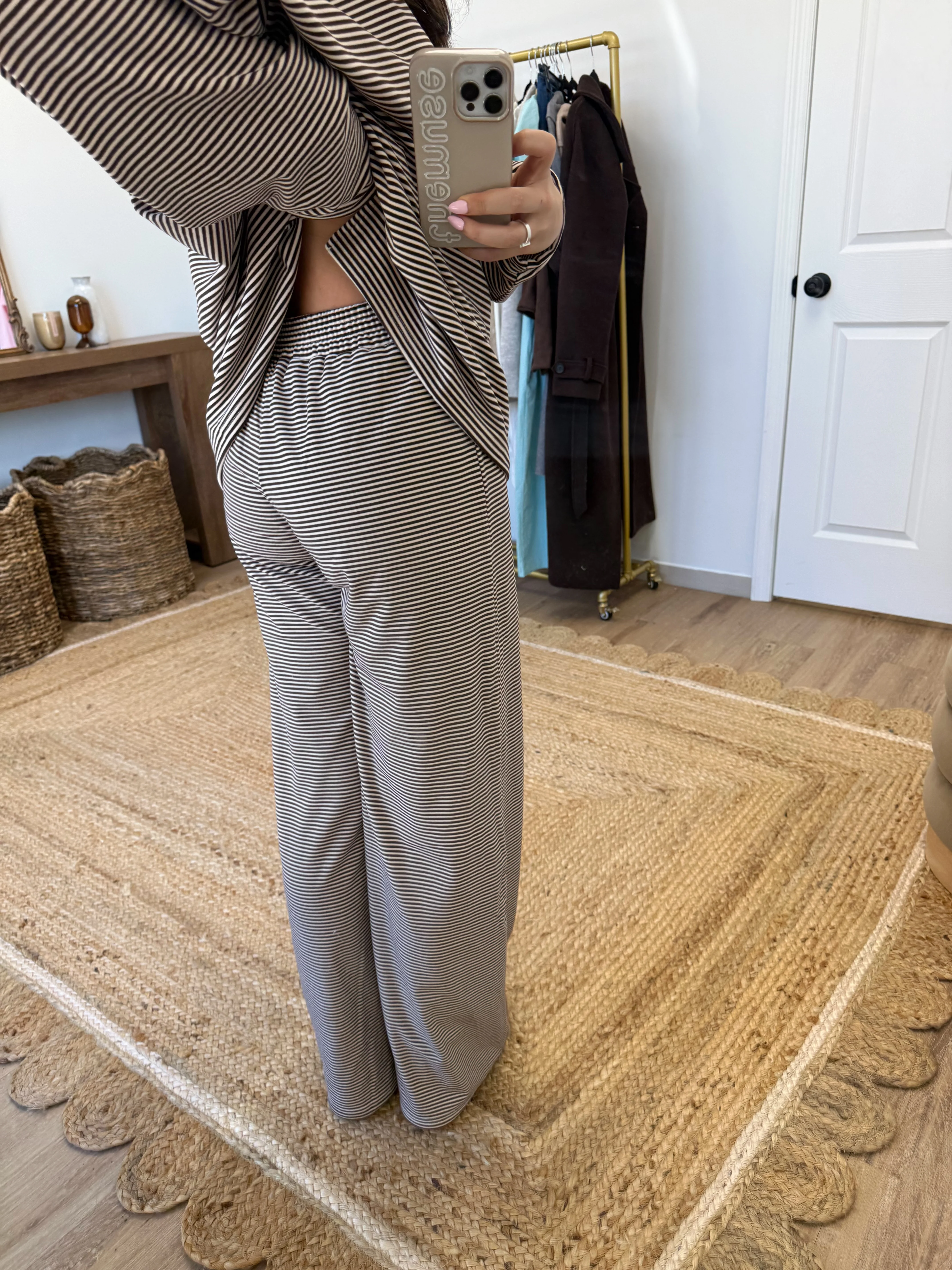 October Fleece BOTTOMS (Brown/Cream)(Restock) - Image 3