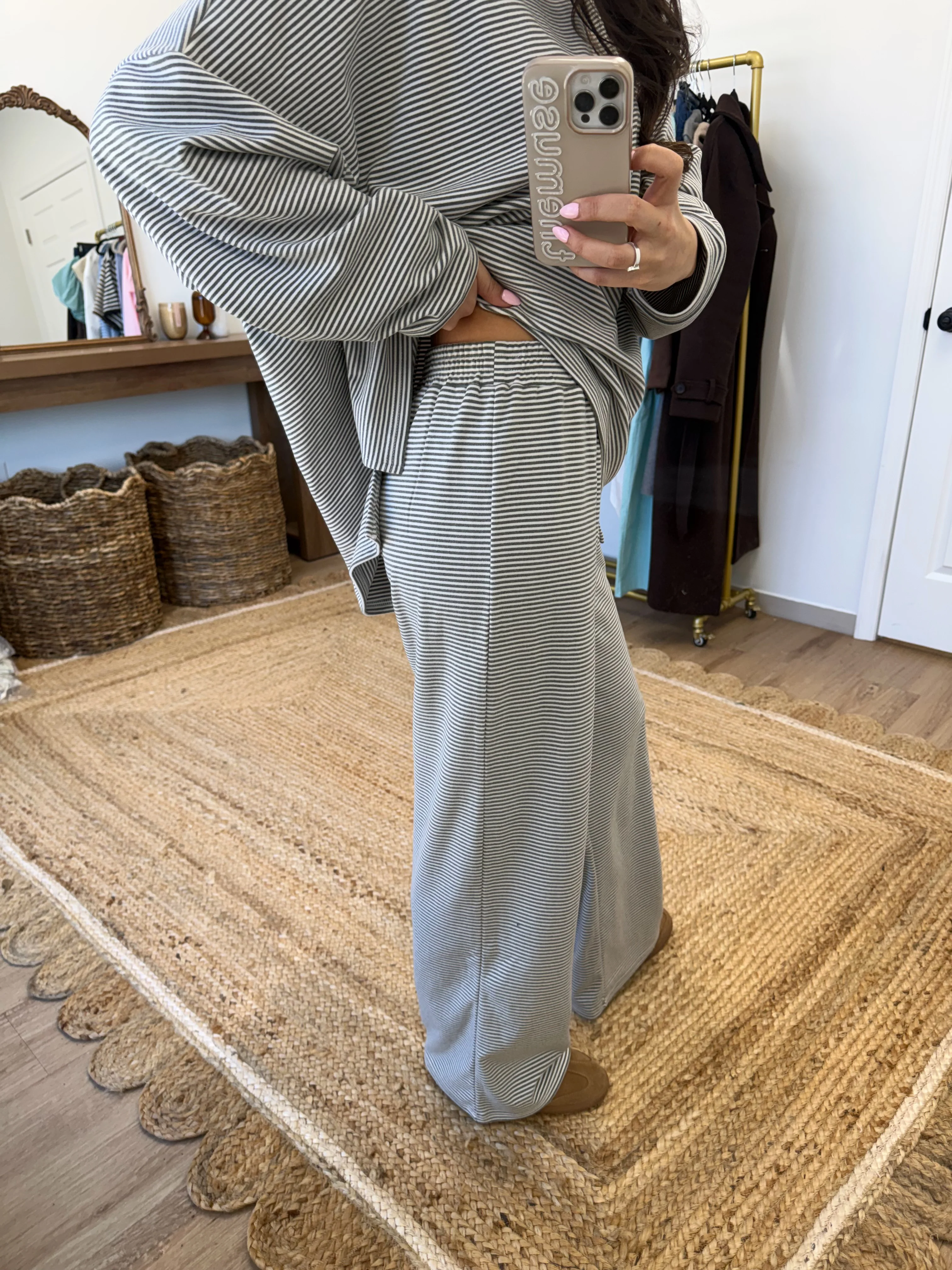 October Fleece BOTTOMS (Grey/Cream) - Image 2
