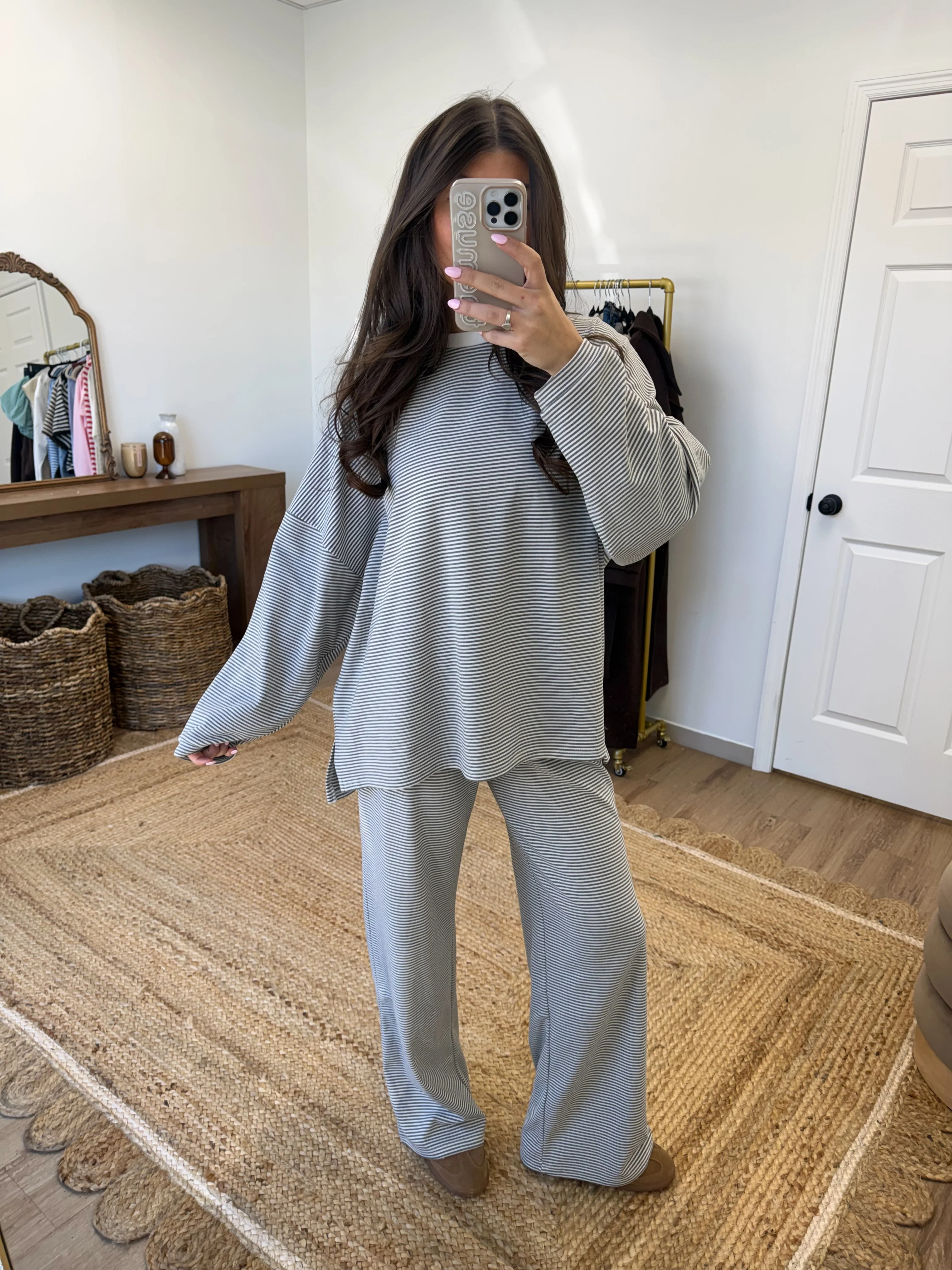 October Fleece BOTTOMS (Grey/Cream) - Image 5