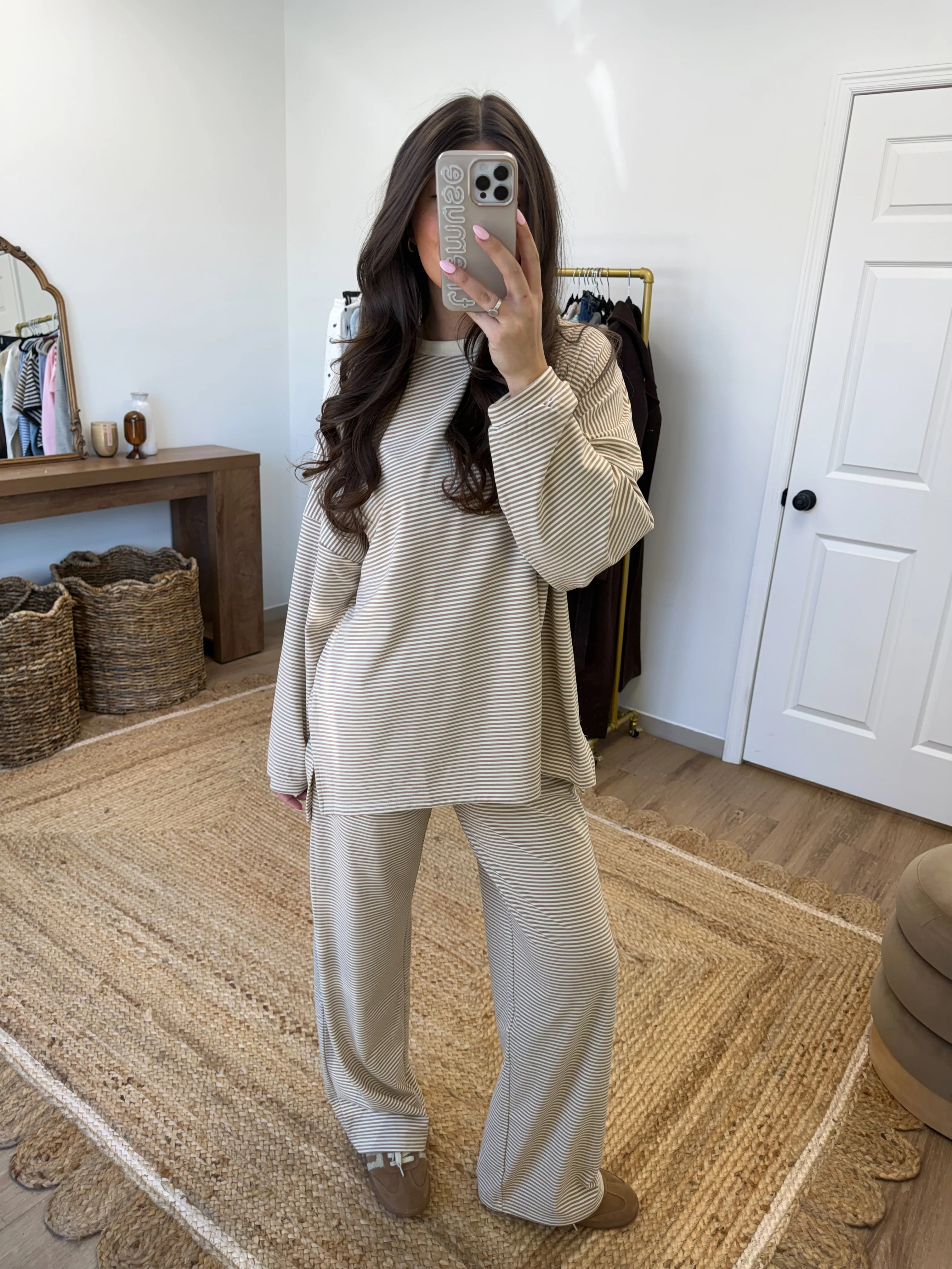 October Fleece BOTTOMS (Tan/Cream) (Restock) - Image 5