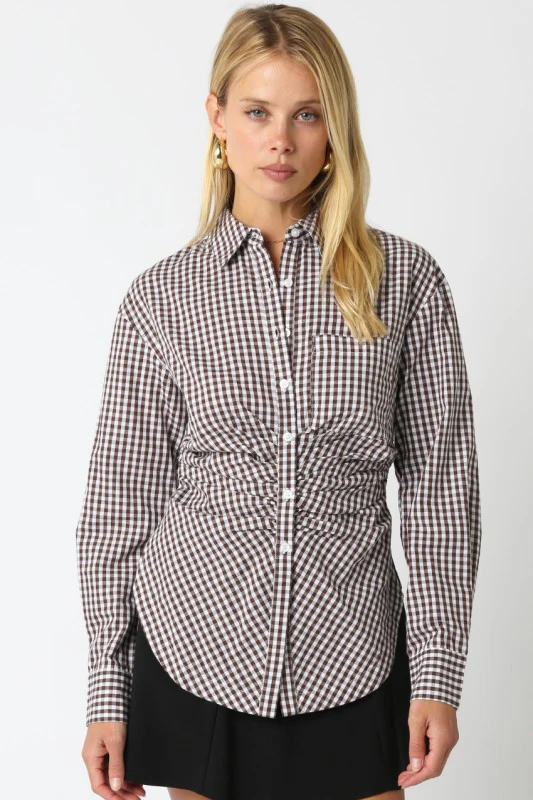 Olivia Button Up (Brown Plaid) - Image 5